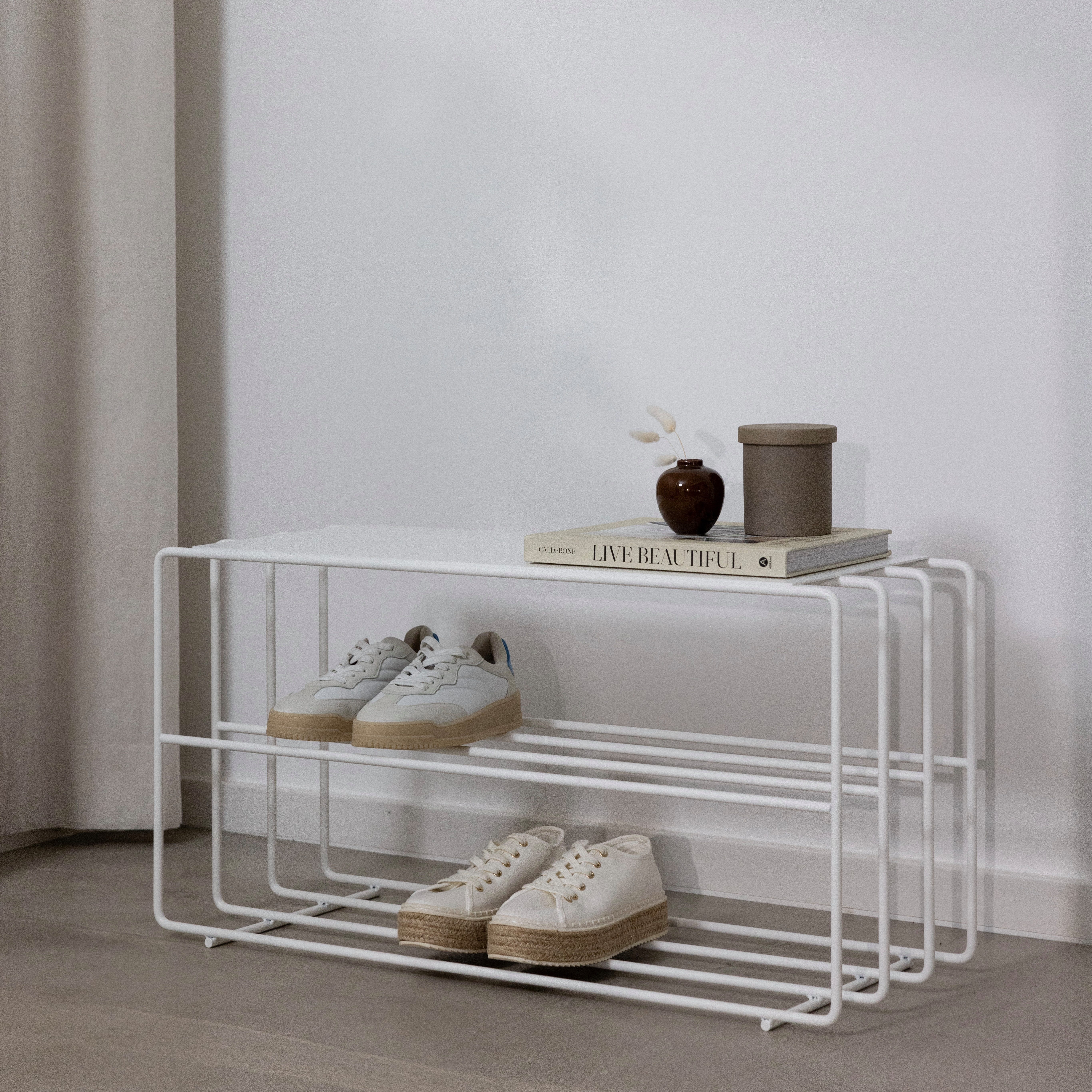 Metallbude Schuhregal NEVA, hochwertiges Metallregal, Sitzbank günstig online kaufen