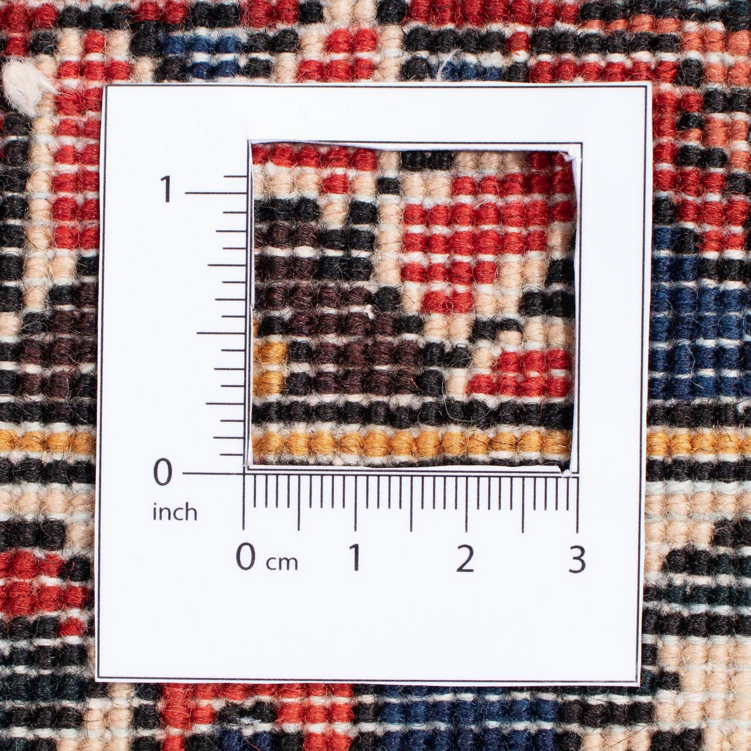 10 265 rechteckig, mm, Medaillon mit Rosso morgenland, scuro Bachtiar Unikat x 365 Wollteppich cm, Höhe: Zertifikat