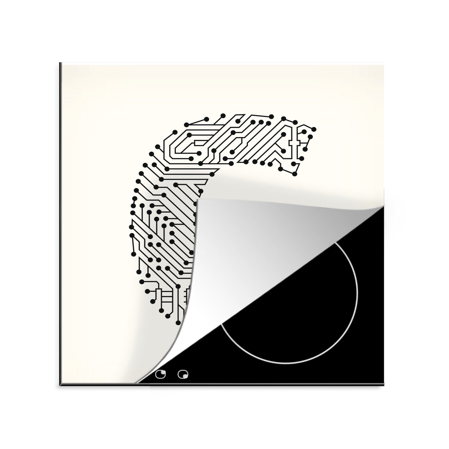 MuchoWow Herdblende-/Abdeckplatte Eine Illustration des Buchstabens C, Vinyl, (1 tlg), 78x78 cm, Ceranfeldabdeckung, Arbeitsplatte für küche