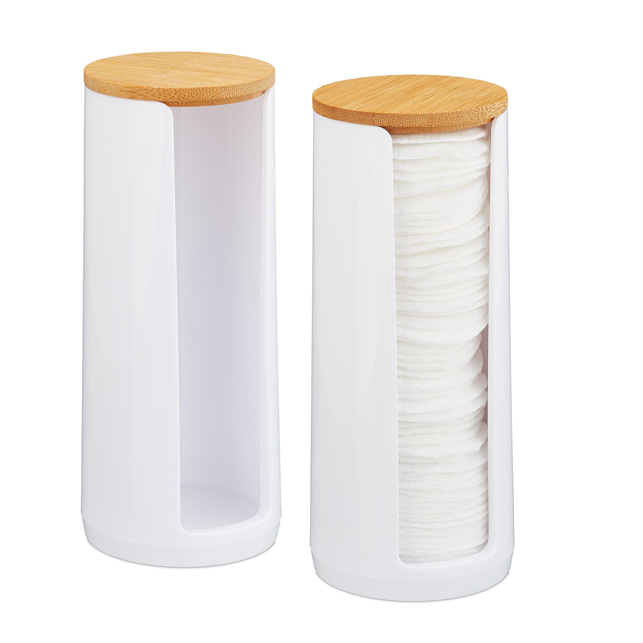 relaxdays Wattepadspender Wattepads Aufbewahrung 2er Set, Farbmix 1 günstig online kaufen