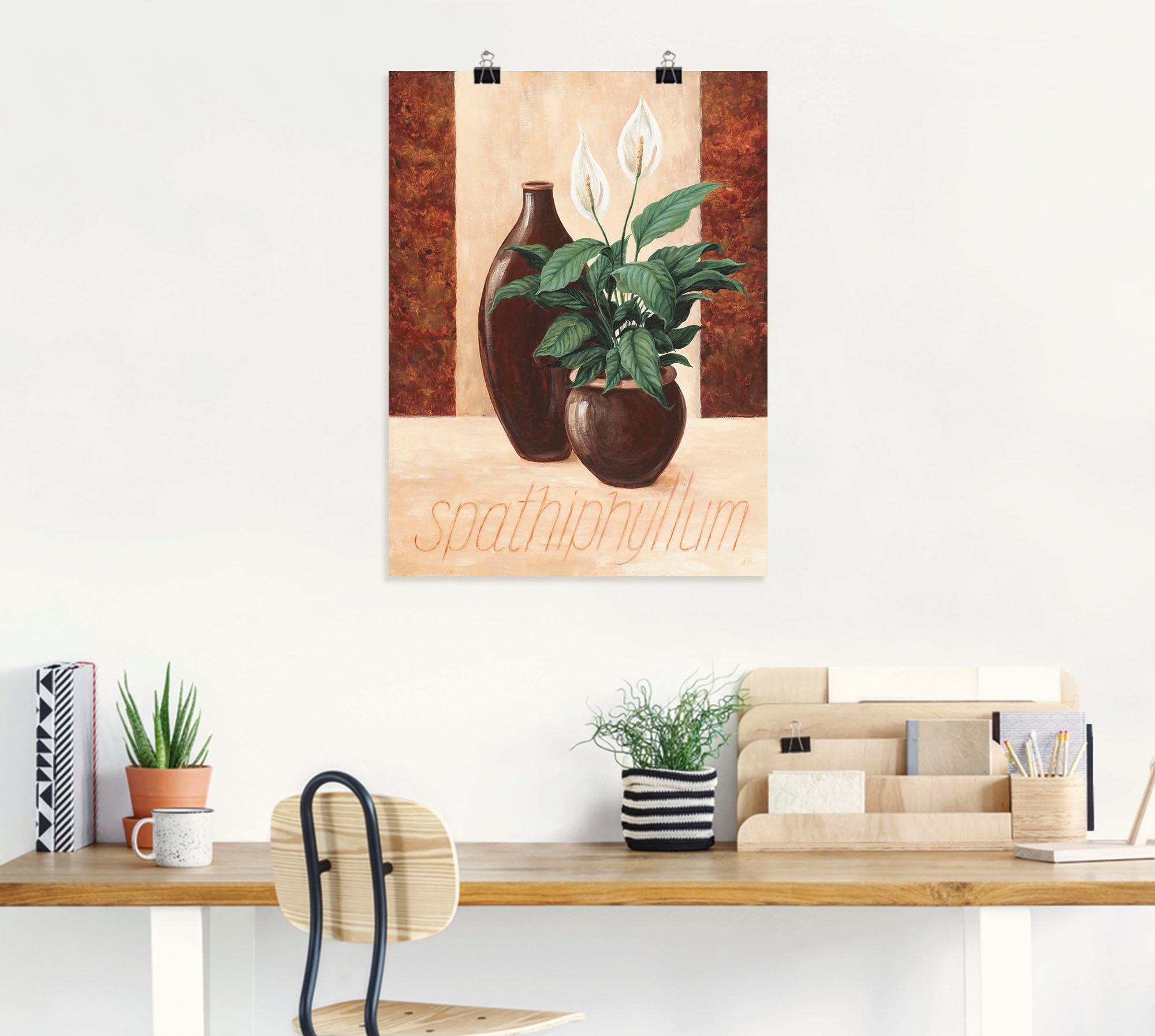 Leinwandbild, (1 Pflanzenbilder Größen Einblatt, versch. St), Alubild, als oder Wandbild Spathiphyllum Artland - in Poster Wandaufkleber