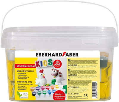 Eberhard Faber Modelliermasse »EFA PLAST classic Kids 2kg weiß im Eimer inkl. 14 Farben«, Ideal für Ostern zum Basteln