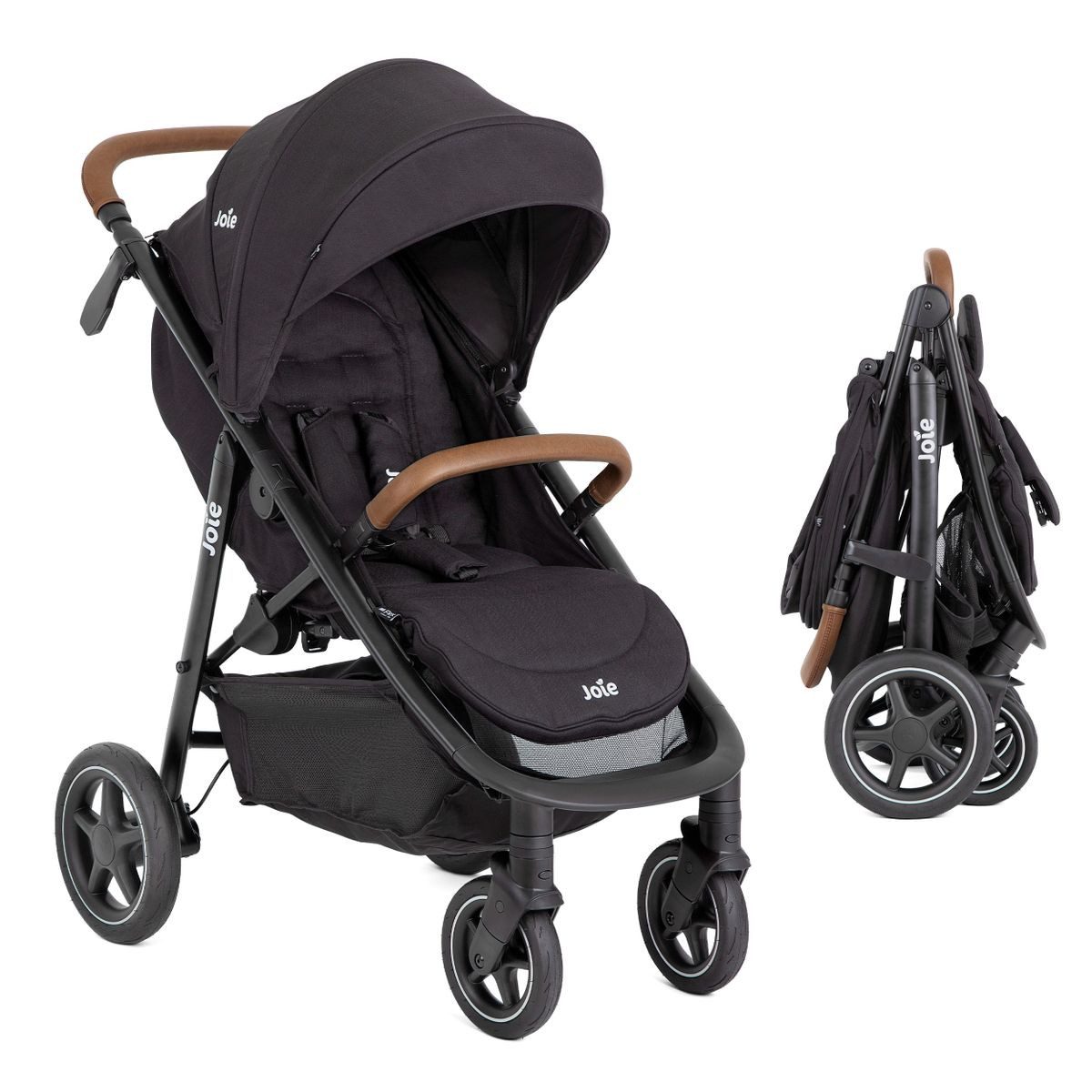 Joie Kinder-Buggy Mytrax Pro - Shale, Sportwagen mit Liegefunktion, Getränkehalter & Regenschutz bis 22 kg