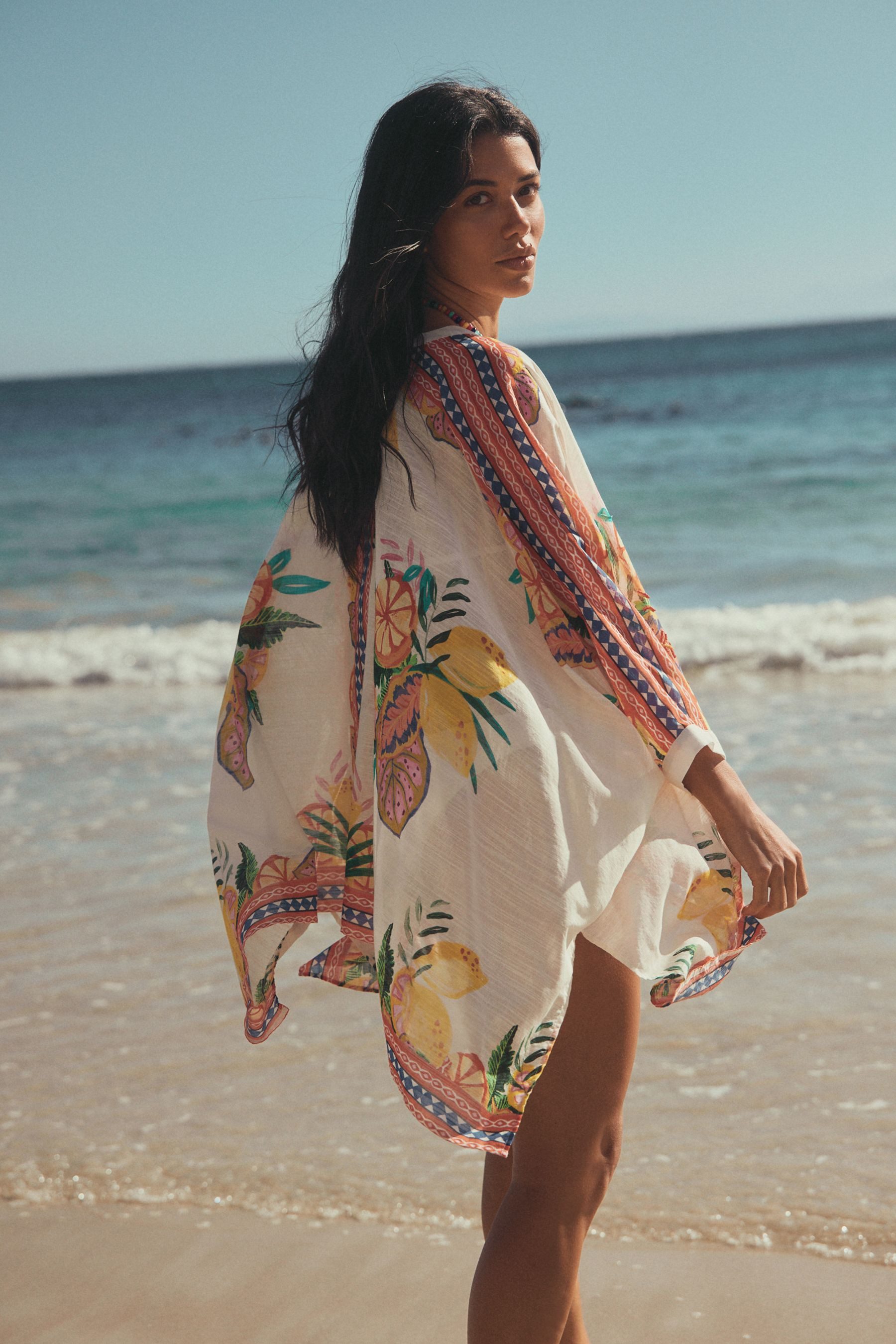 Next Kaftan Kaftanhemd-Cover-up mit Print (1-tlg)