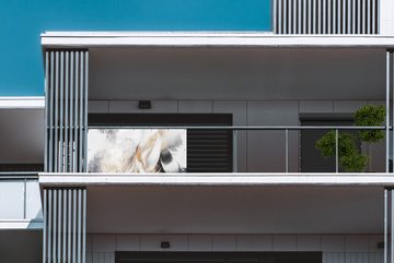 MuchoWow Balkonsichtschutz Abstrakt - Gold - Design - Luxe (1-St) Balkonbanner, Sichtschutz für den Balkon, Robustes und wetterfest