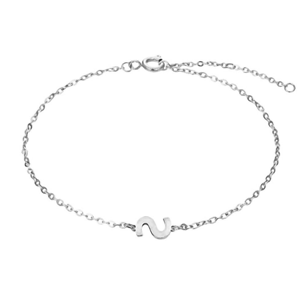 BUNGSA Armband S - Buchstaben Armkette aus Edelstahl Silber Unisex (1 Armband, 1-tlg), Bracelet Armschmuck