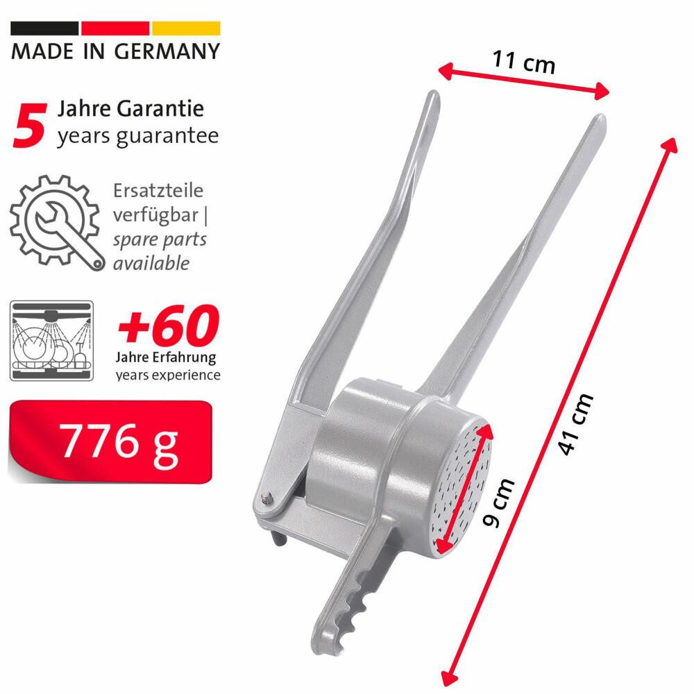 WESTMARK Kartoffelpresse /Kartoffelpresse, Spezial-Lochung für Spätzle wie Handgemacht, Spätzle, Aluminium
