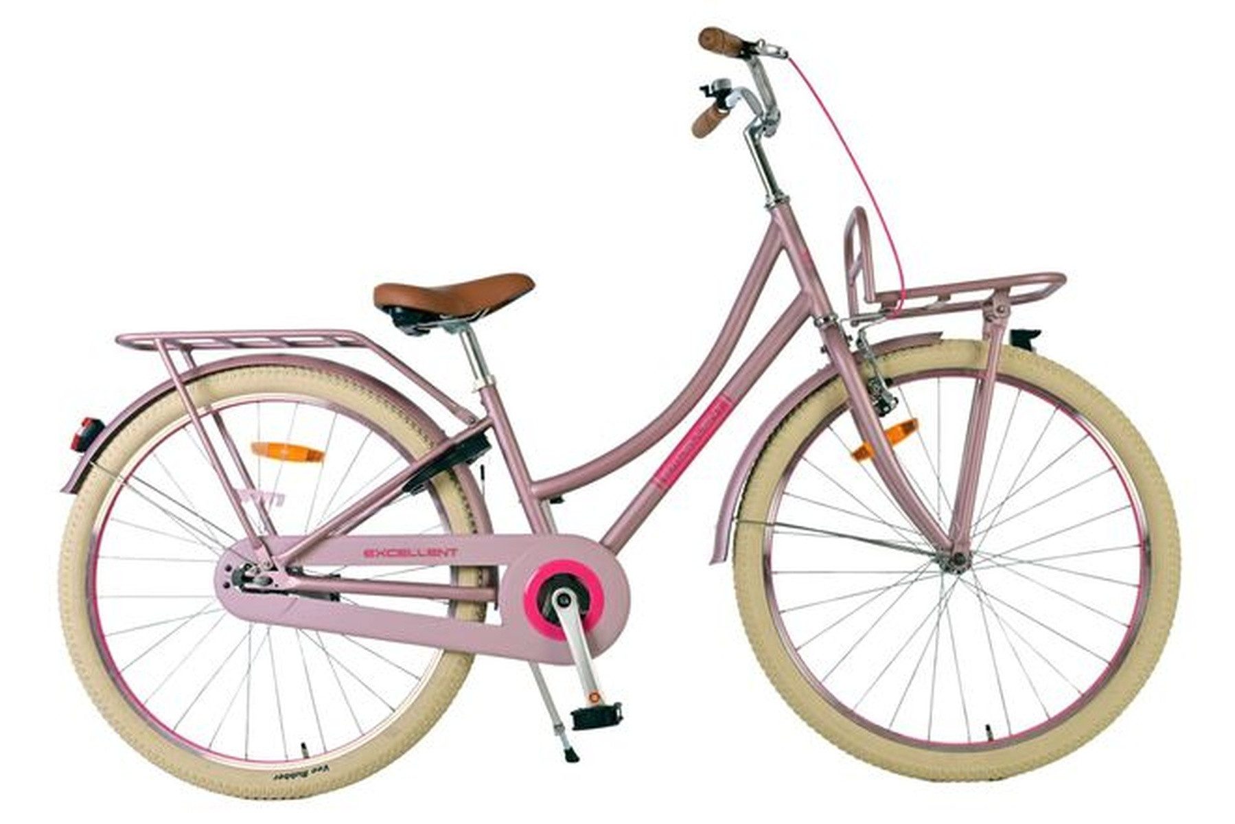 Volare Kinderfahrrad Excellent Kinderfahrrad - Mädchen - 26 Zoll - Mattrosa, Sattelhöhe 74–89 cm; 85% montiert; Reflektoren