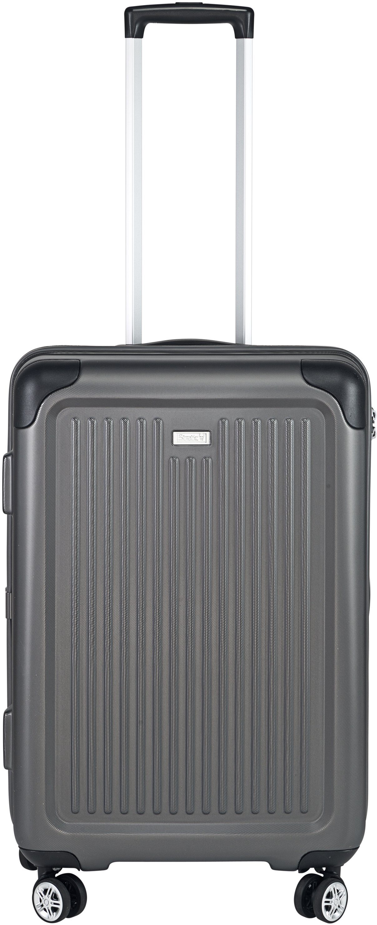 Stratic Hartschalen-Trolley Stripe, 66 cm, 4 Rollen Graphite | Hartschalenkoffer