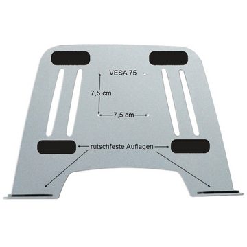 Drall Instruments L52S-IP3S Laptop-Ständer, (2-tlg., Universal Laptop Wandhalterung silber mit Adapter für Notebook silber)