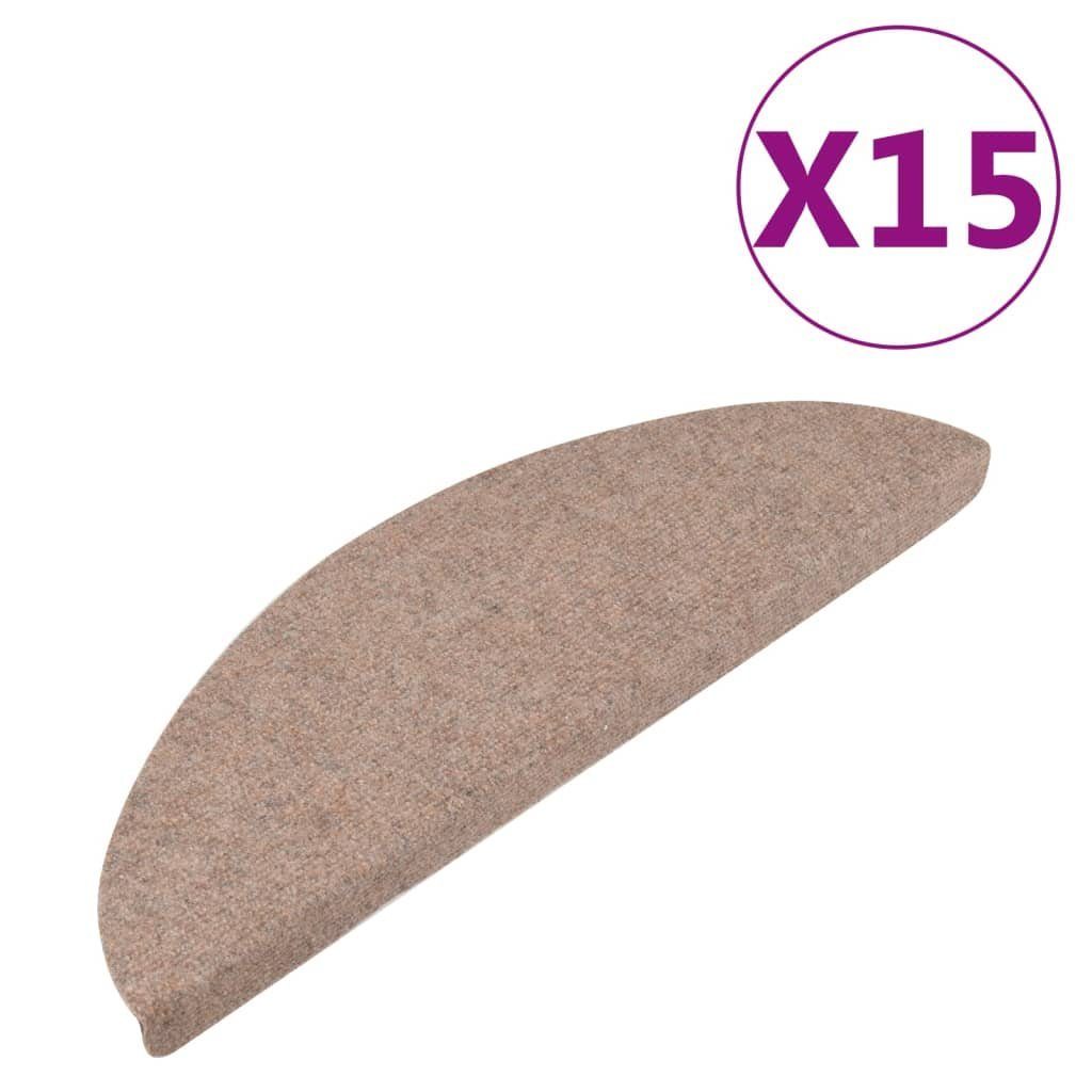 vidaXL Stufenmatte 65 x 225 x 35 cm Stufenmatten Selbstklebend 15 Stk 65x26 cm Beige