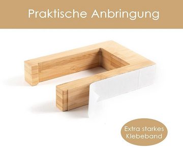 Hanseküche Toilettenpapierhalter Toilettenpapierhalter – FSC®-zertifiziert (Toilettenpapierhalter, 1-St., inkl. Klebestreifen), Modernes Design, Praktisch und langlebig