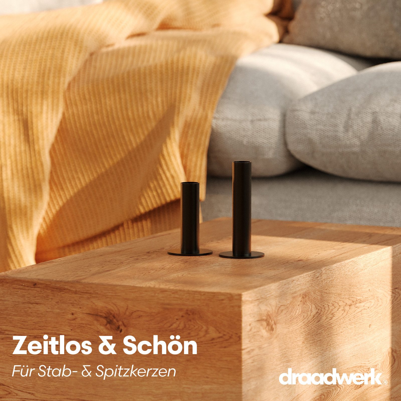 draadwerk® Tischkerzenhalter Kerzenhalter (rohrförmig) 2er Set