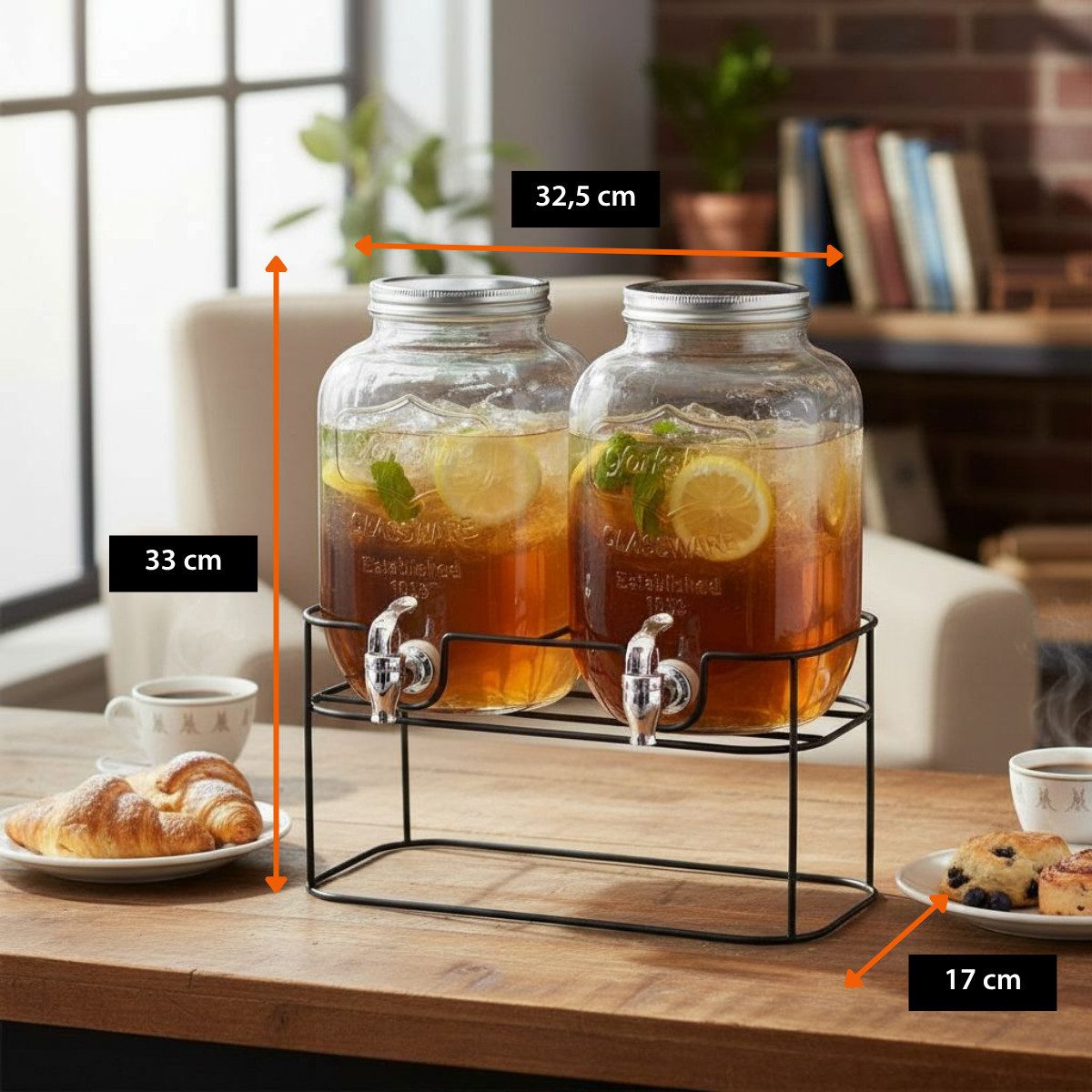 CUISINE ELEGANCE Getränkespender Cuisine Elegance DoppelSpender 2x 4L
