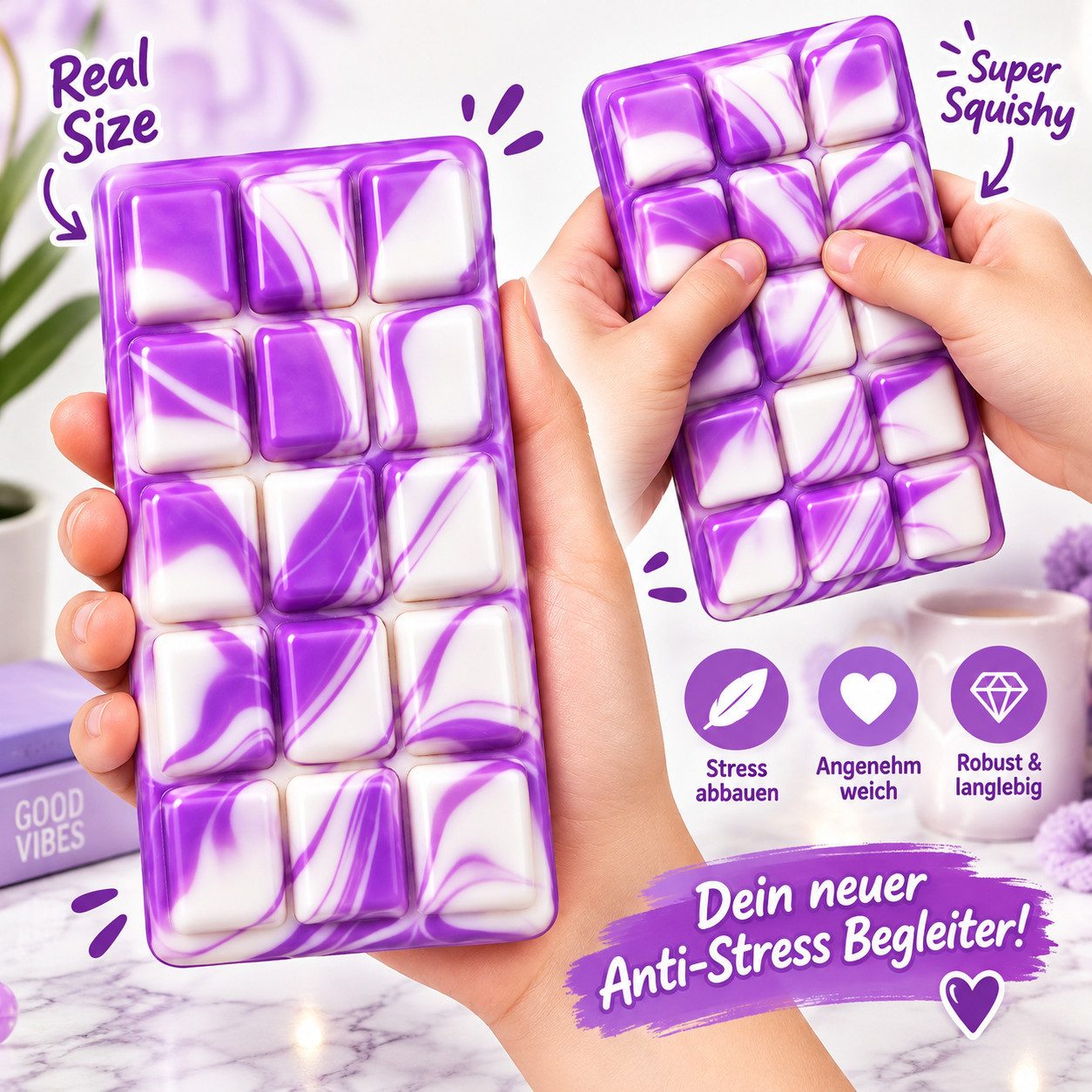 Candy & Bar Greifling Squishy Schokoladentafel – weiches Fidget Toy in verschiedenen Farben – Bild 2 von 2