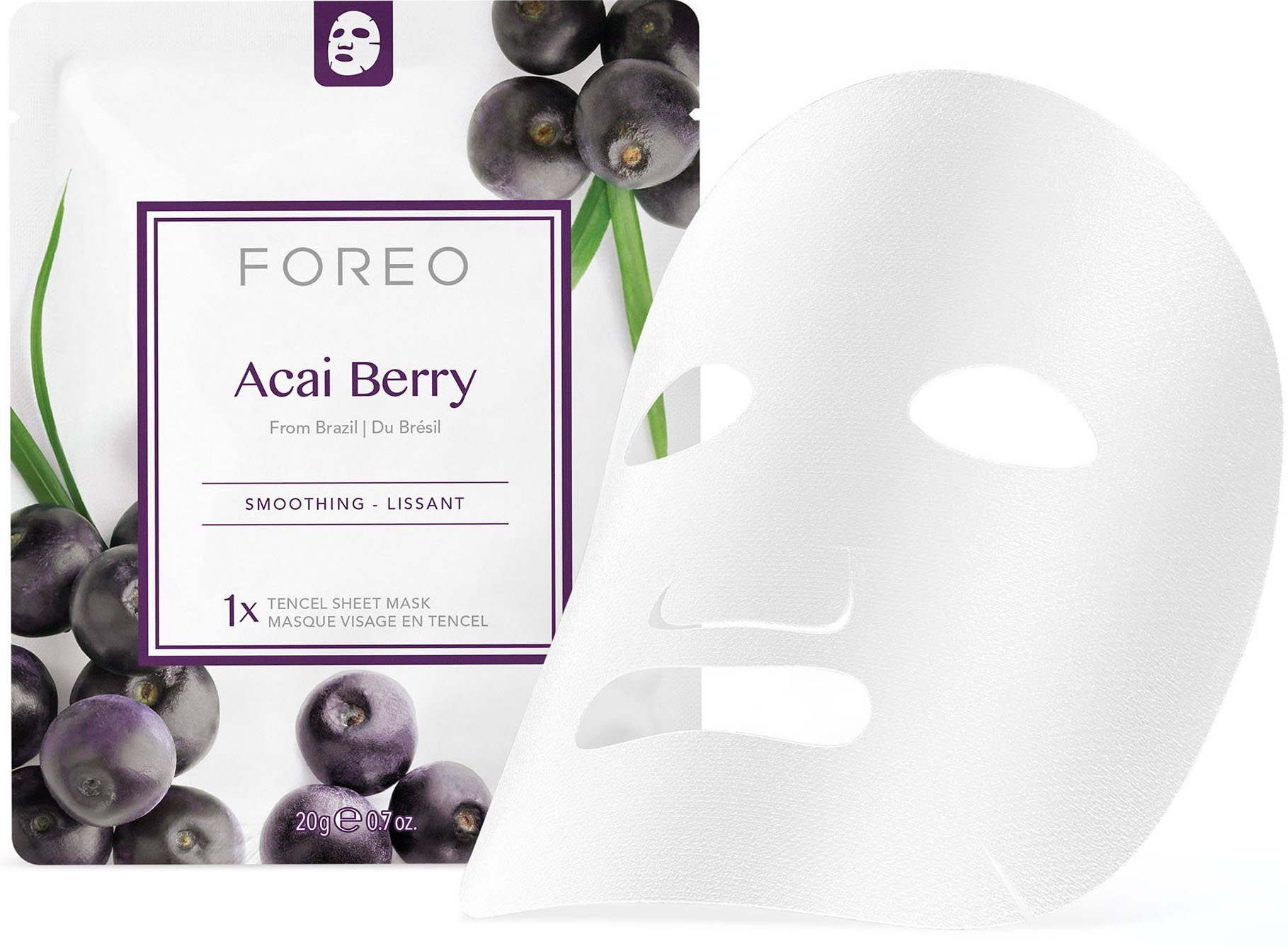 FOREO Gesichtsmaske Farm To Face Berry, Masks Sheet 3-tlg. Collection Acai