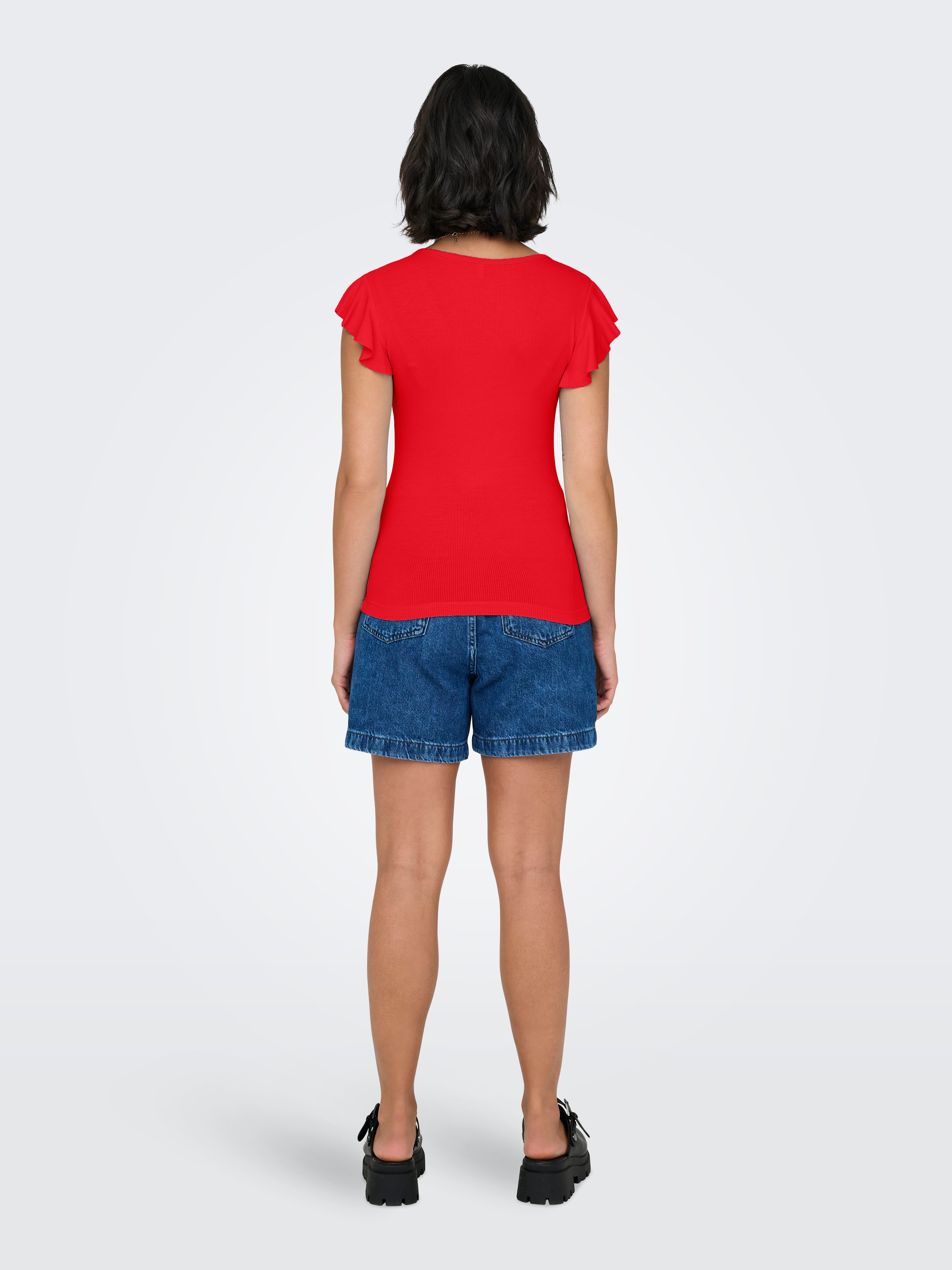 ONLY V-Shirt ONLBELIA – V-Ausschnitt für femininen Sommerkomfort Viskosemischung, regular fit, Rundhals