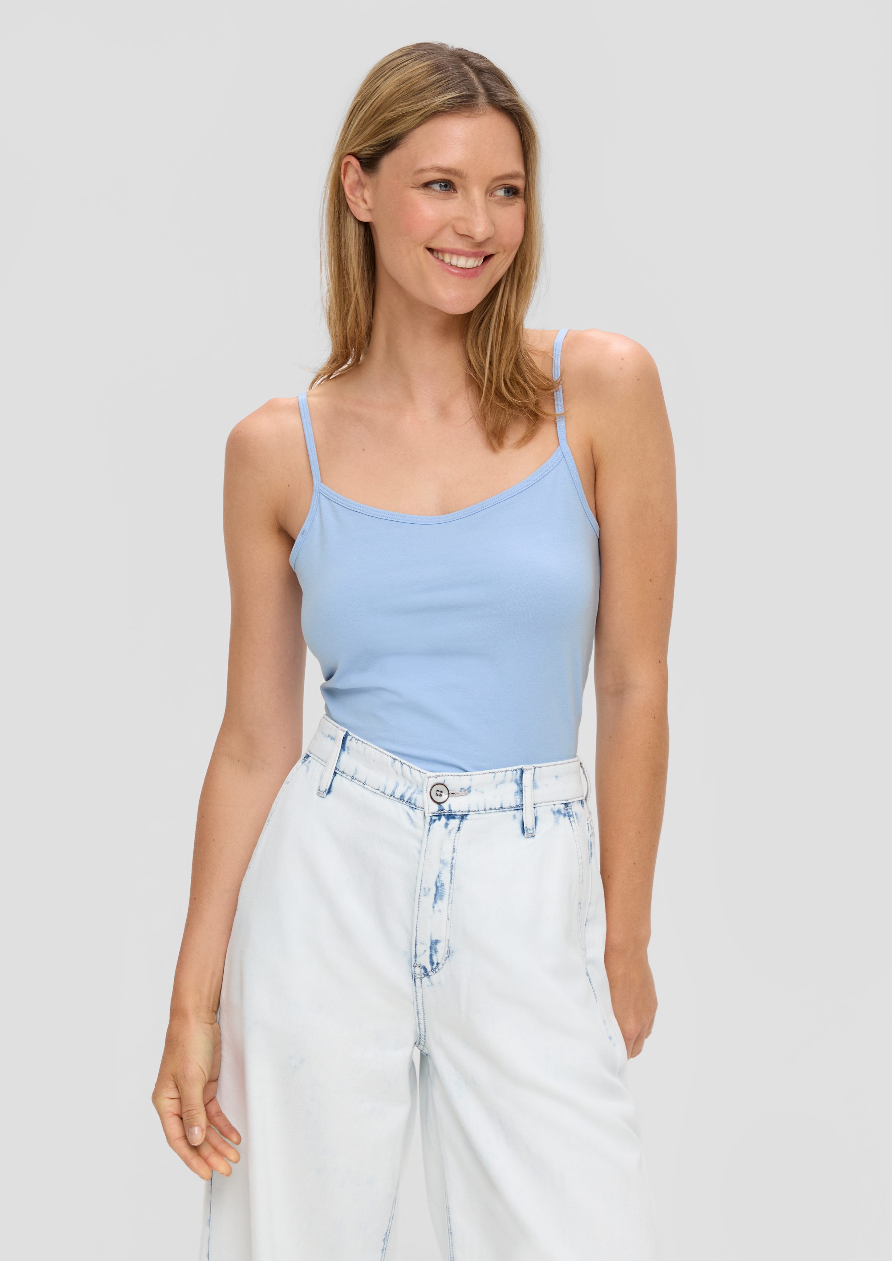 s.Oliver T-Shirt Spaghettiträger-Top aus Baumwollstretch im günstig online kaufen