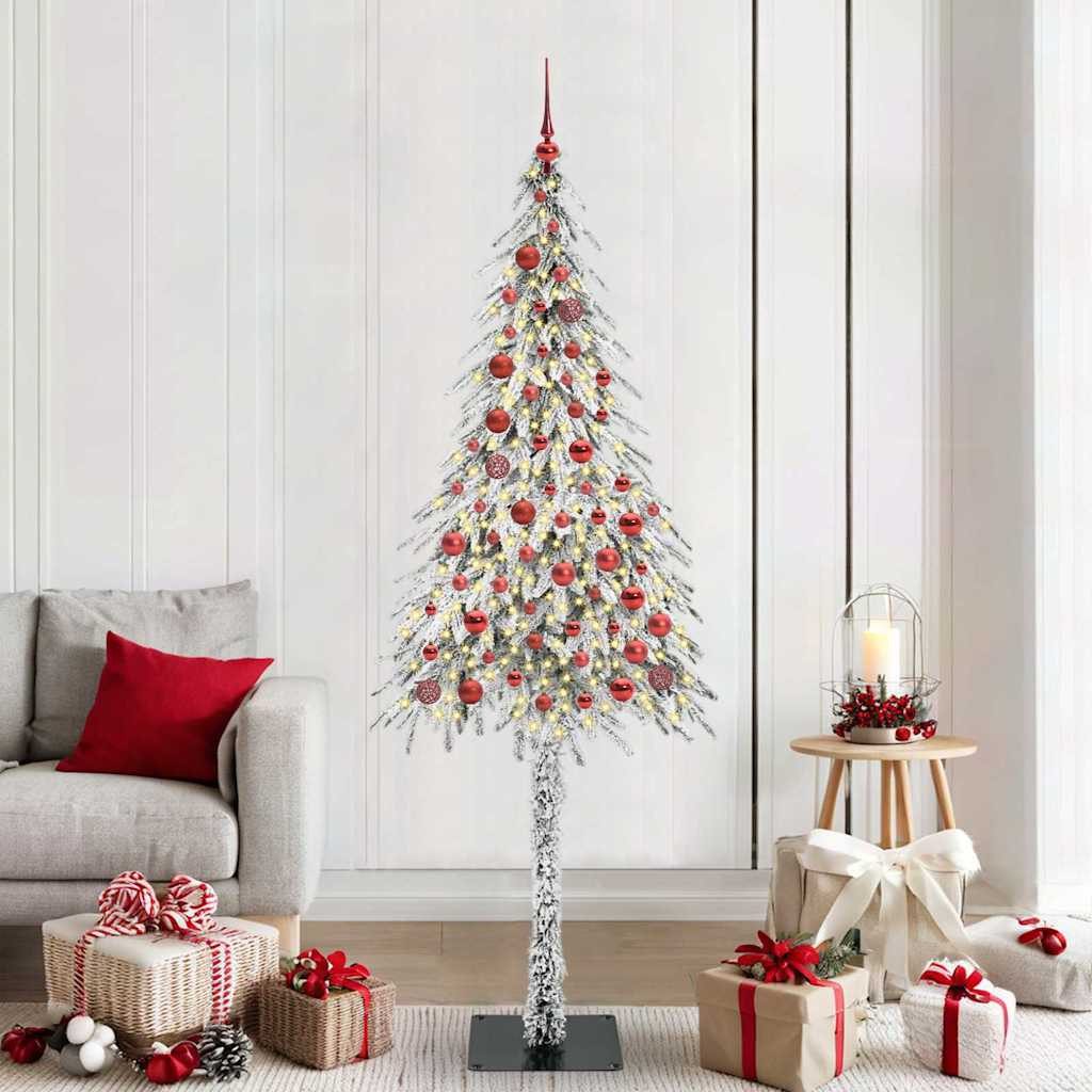 vidaXL Künstlicher Weihnachtsbaum vidaXL Weihnachtsbaum mit 300 LEDs Weiß 210 cm PE und Stahl