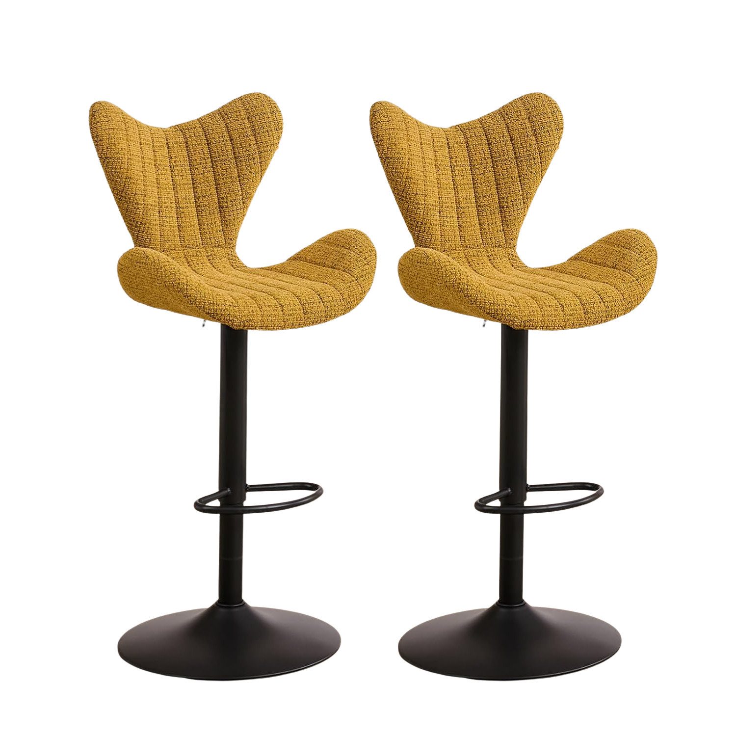 WAHSON OFFICE CHAIRS Barhocker Barhocker 2er Set Barstuhl Höhenverstellbar mit Fußstütze und Lehne