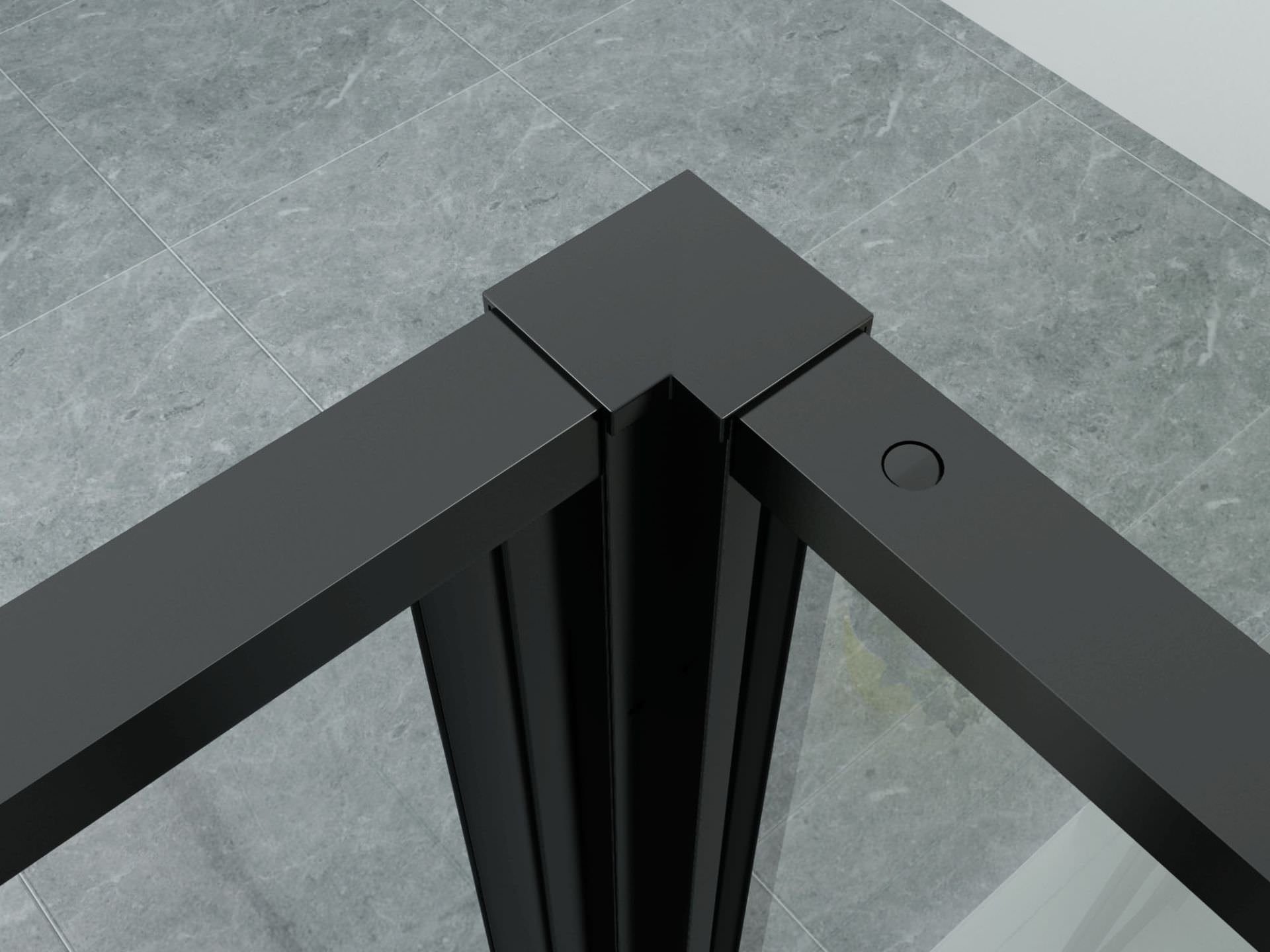 Aloni Eckdusche CR56B-90140, BxT: 140x90 cm, 1-tlg., Aloni Duschkabine Schwingtür + Festelement + Seitenwand schwarz