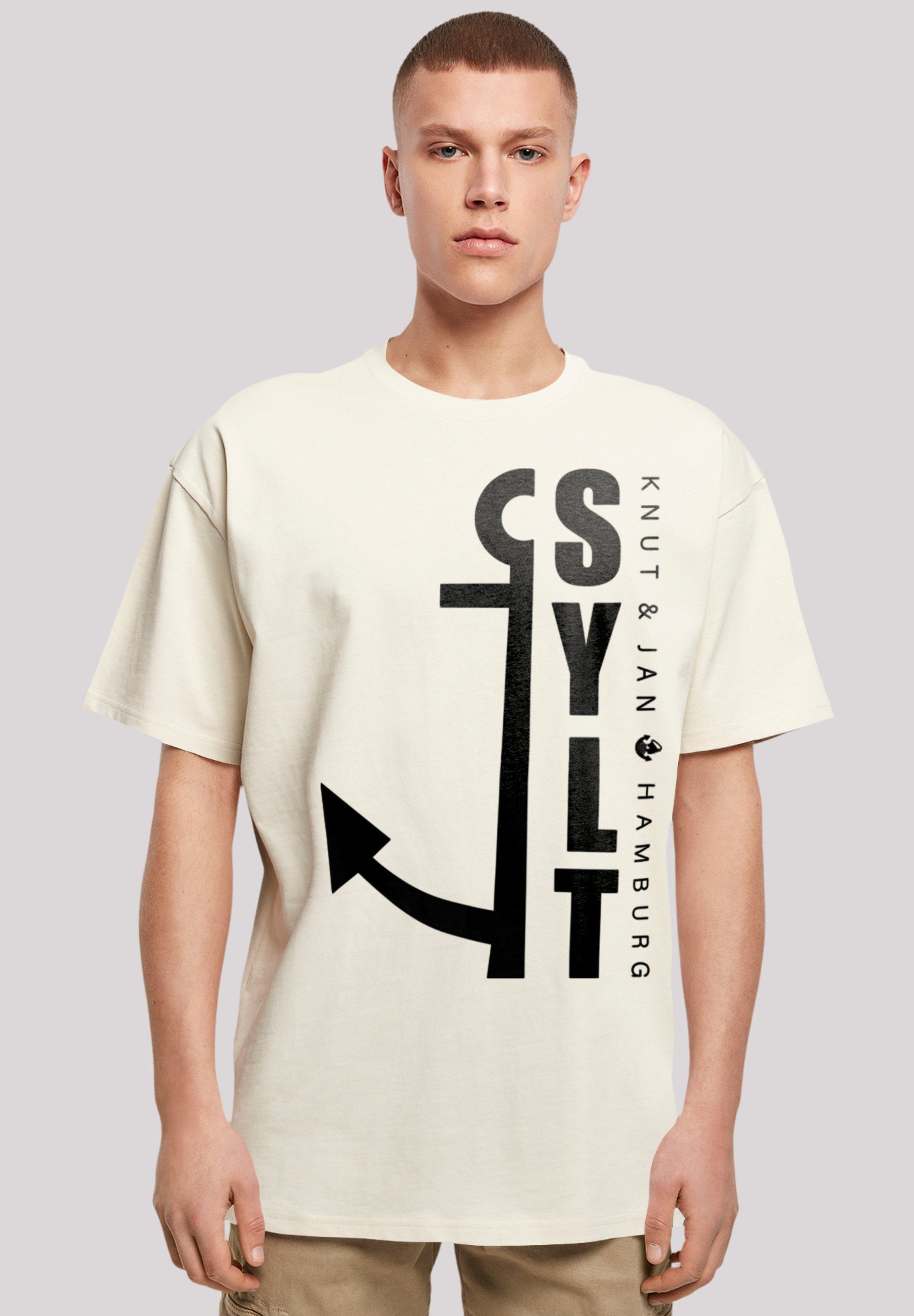 F4NT4STIC T-Shirt Sylt Anker Knut & Jan Hamburg Print sand