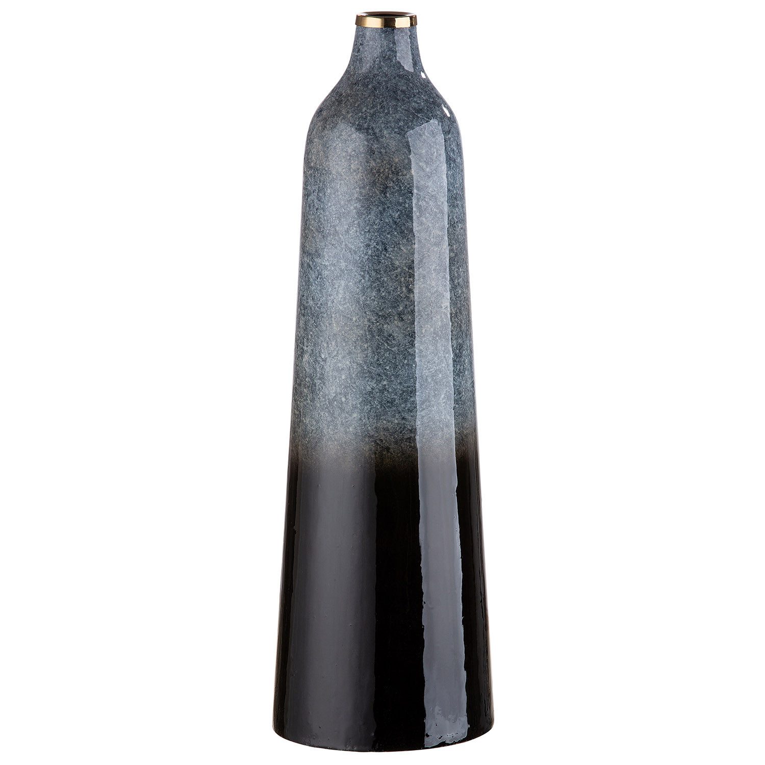 Dekovase LAVER Vase - grau, schwarz - Metall - H. 49cm - Dekovase