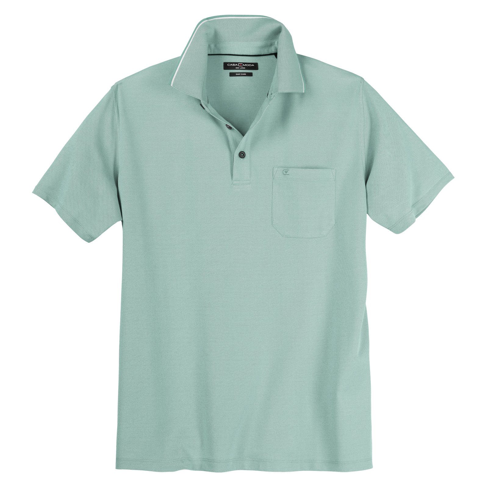 CASAMODA Poloshirt Große Größen Herren Poloshirt salbeigrün melange "easy care" CasaModa