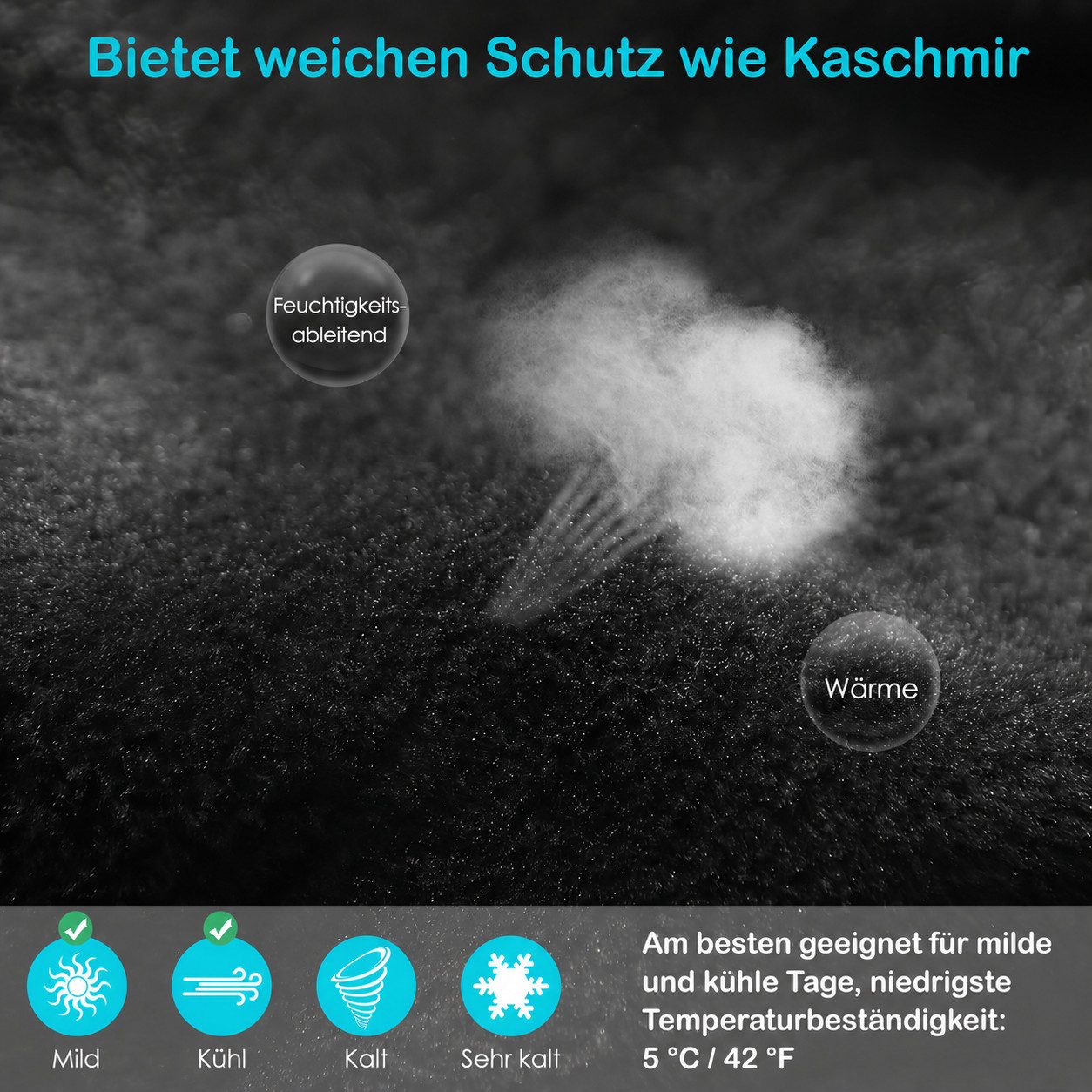 nsihing Fahrradhandschuhe Winterhandschuhe Unisex, Gefütterte Touchscreen Handschuhe Winddicht & Wasserabweisend für Fahrrad, Wandern und Outdoor – Bild 4 von 5