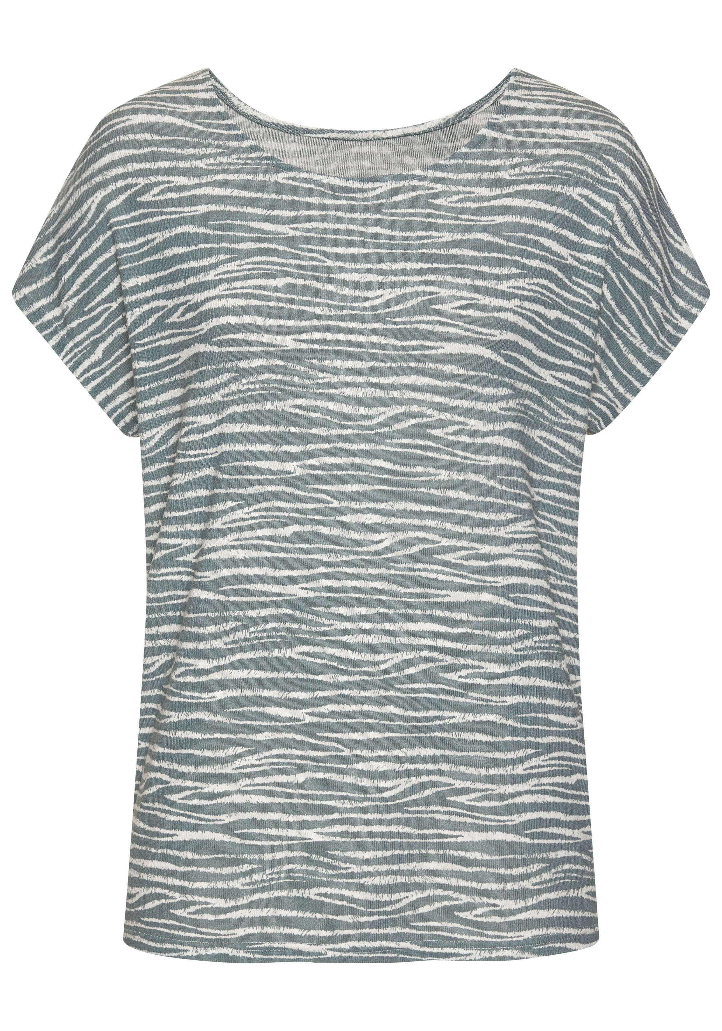 LASCANA Kurzarmshirt mit modischem Zebra-Muster aus günstig online kaufen