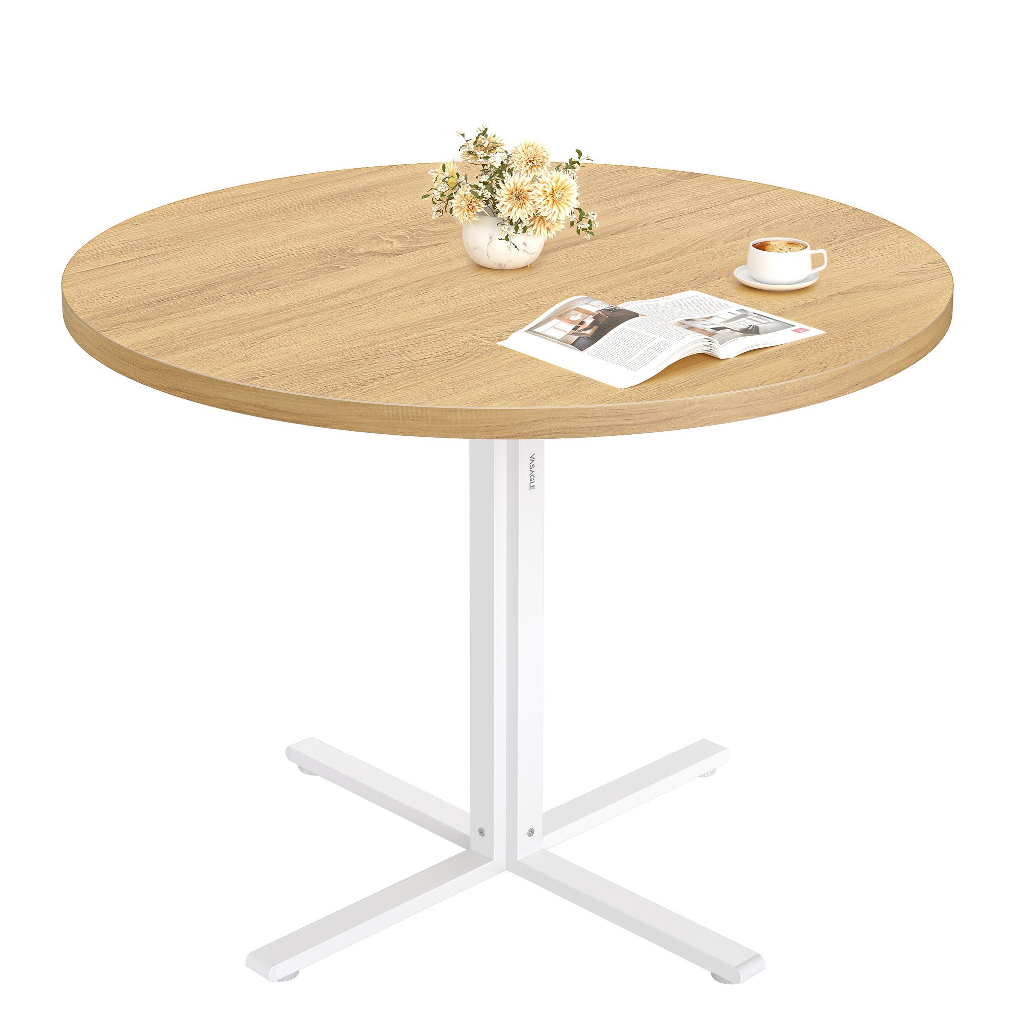 VASAGLE Esstisch, Esstisch rund, Esszimmertisch,Landhausstil,Wasserresisten günstig online kaufen