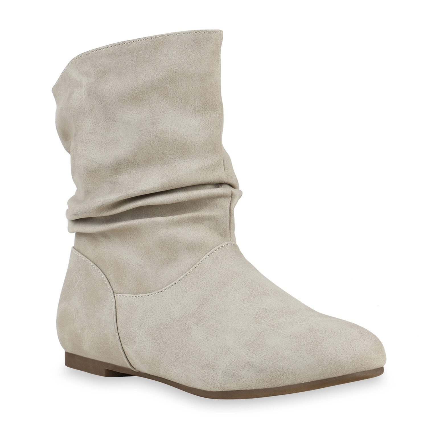 VAN HILL 902283 SM 108-PA(Gefuttert) Damen Stiefeletten Schlupfboots mit einem flachen Absatz und einer leichten Fütterung