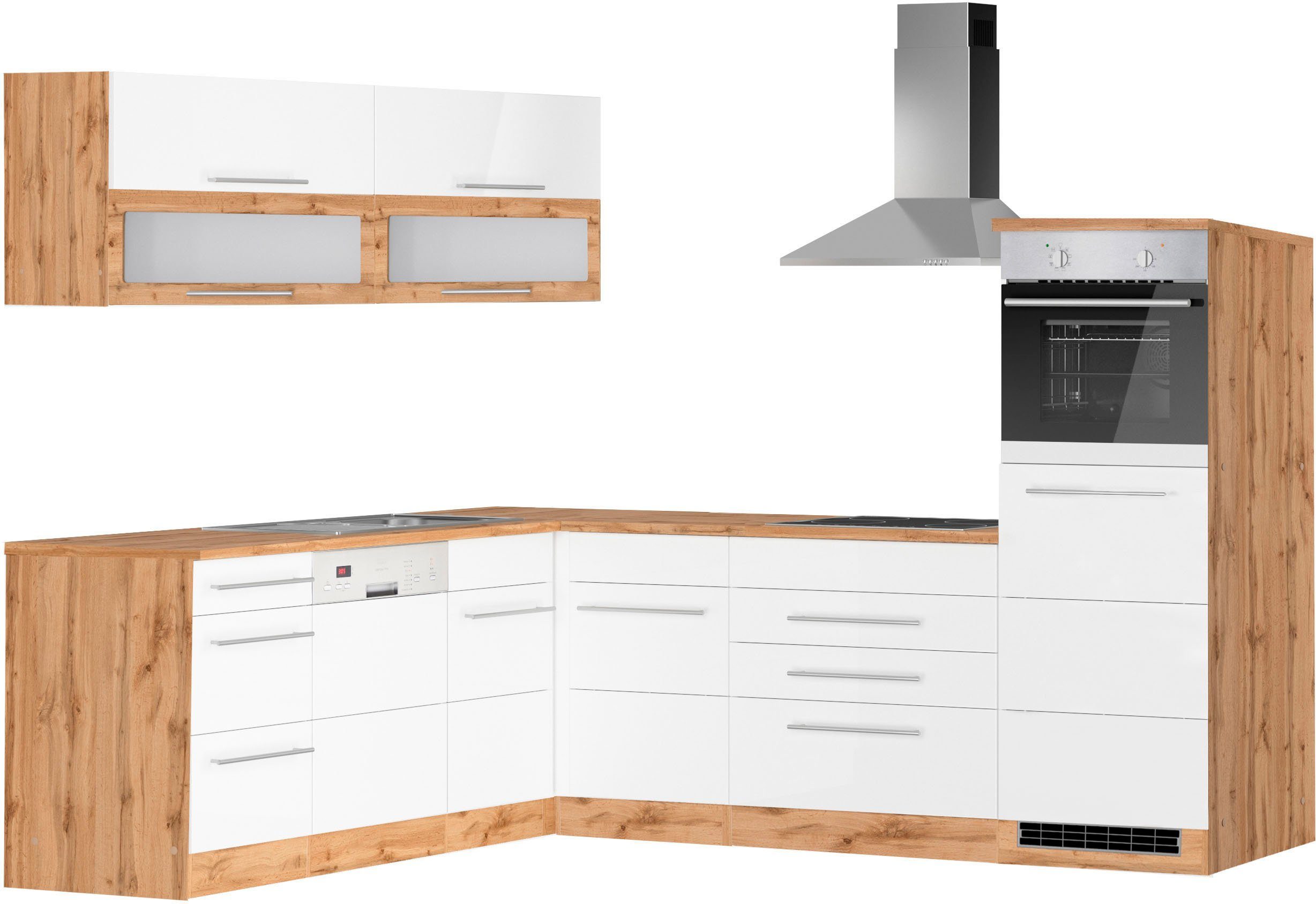 KOCHSTATION Winkelküche KS-Wien, Stellbreite 220 x 250 cm, wahlweise mit E-Geräten