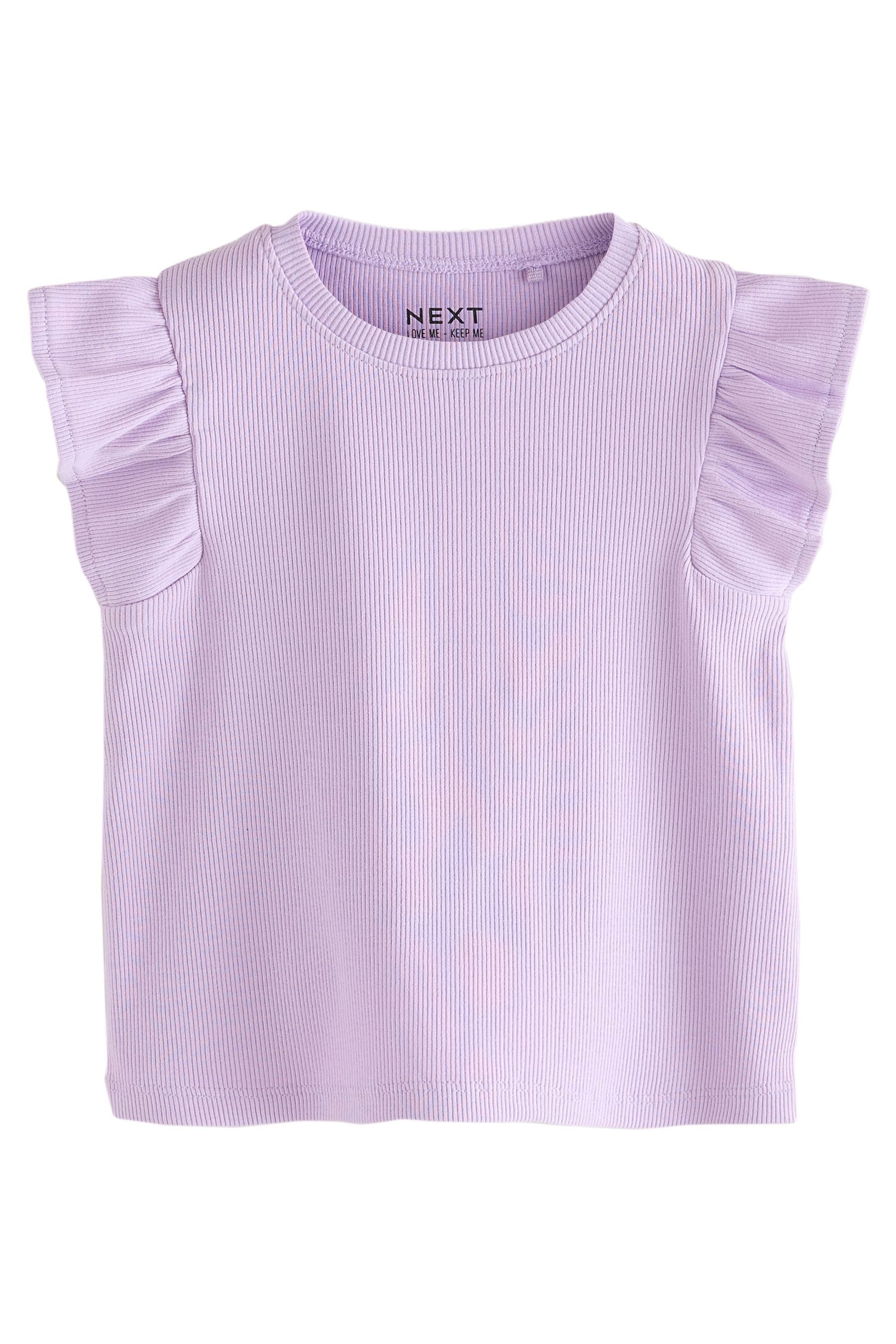 Next Langarmbluse Geripptes Trägertop mit Rüschen (1-tlg)