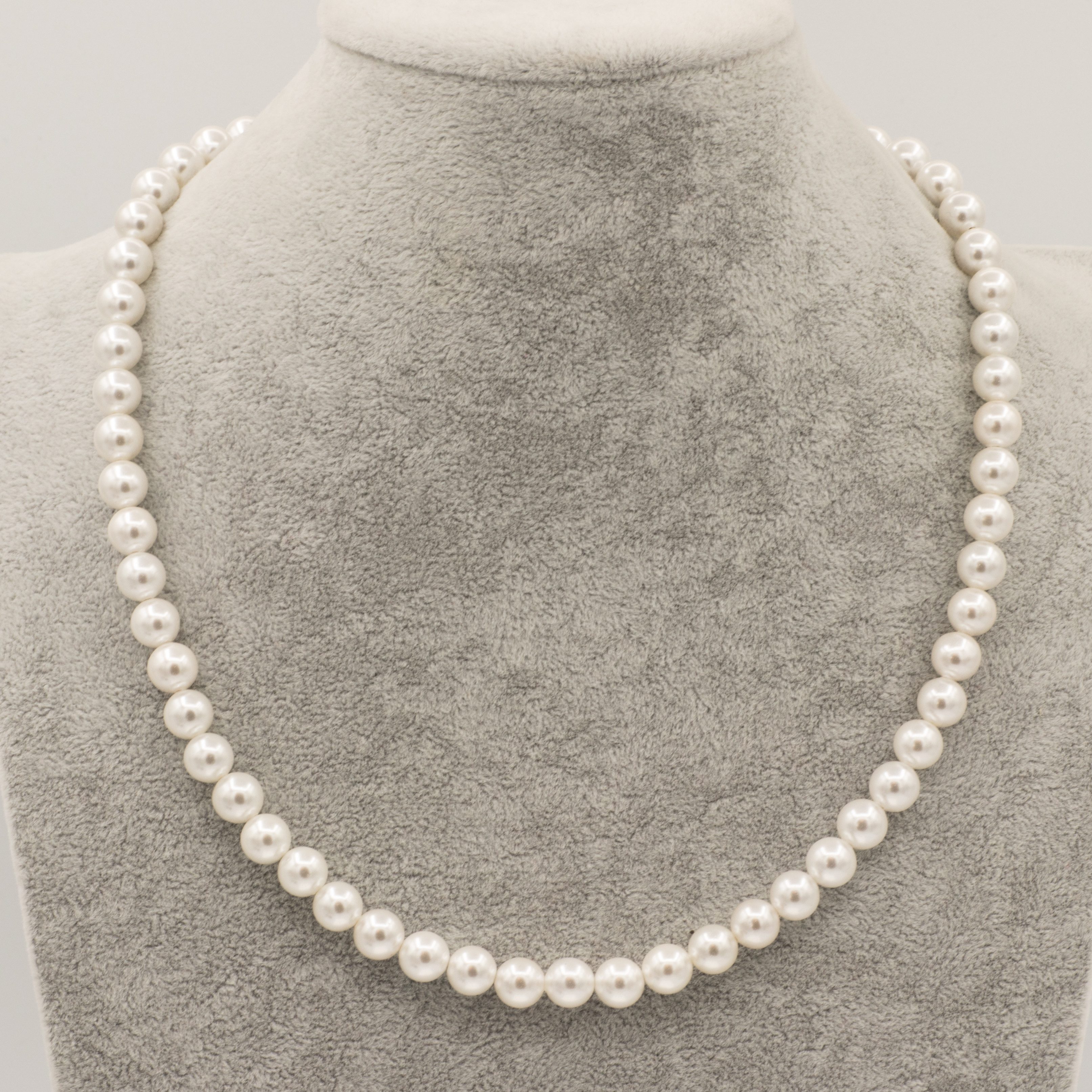 Bella Carina Perlenkette Muschelkern Perlenkette mit 8 mm Perlen Magnetverschluss, mit Muschelkernperlen – Bild 2 von 2