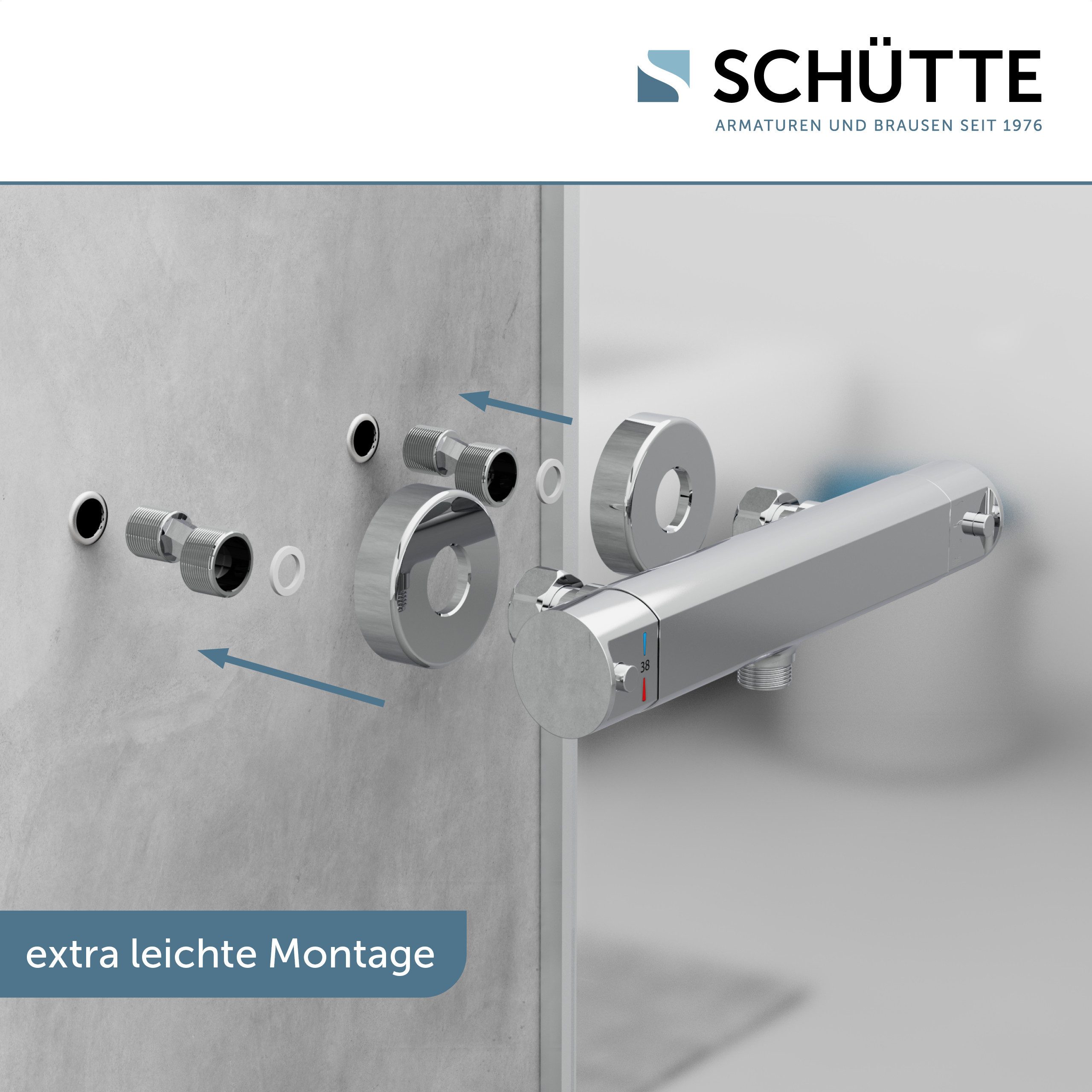Schütte Brausethermostat VITA wassersparende Eco-Stopp-Funkt., Sicherheitssperre, innovative Kühlung