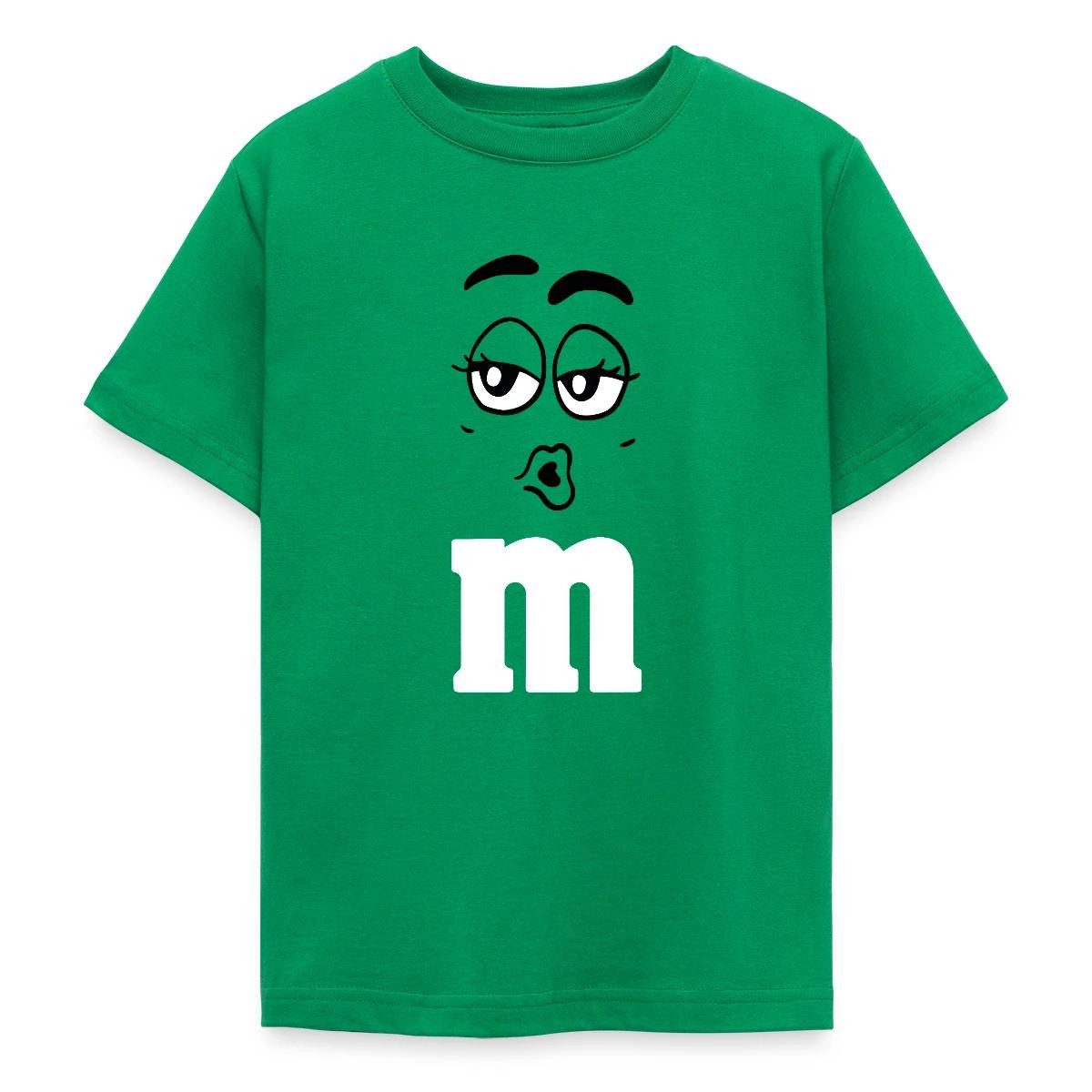 T-Shirt Grünes M Kostüm Mit Gesicht Karneval Gruppen Teenager T-Shirt