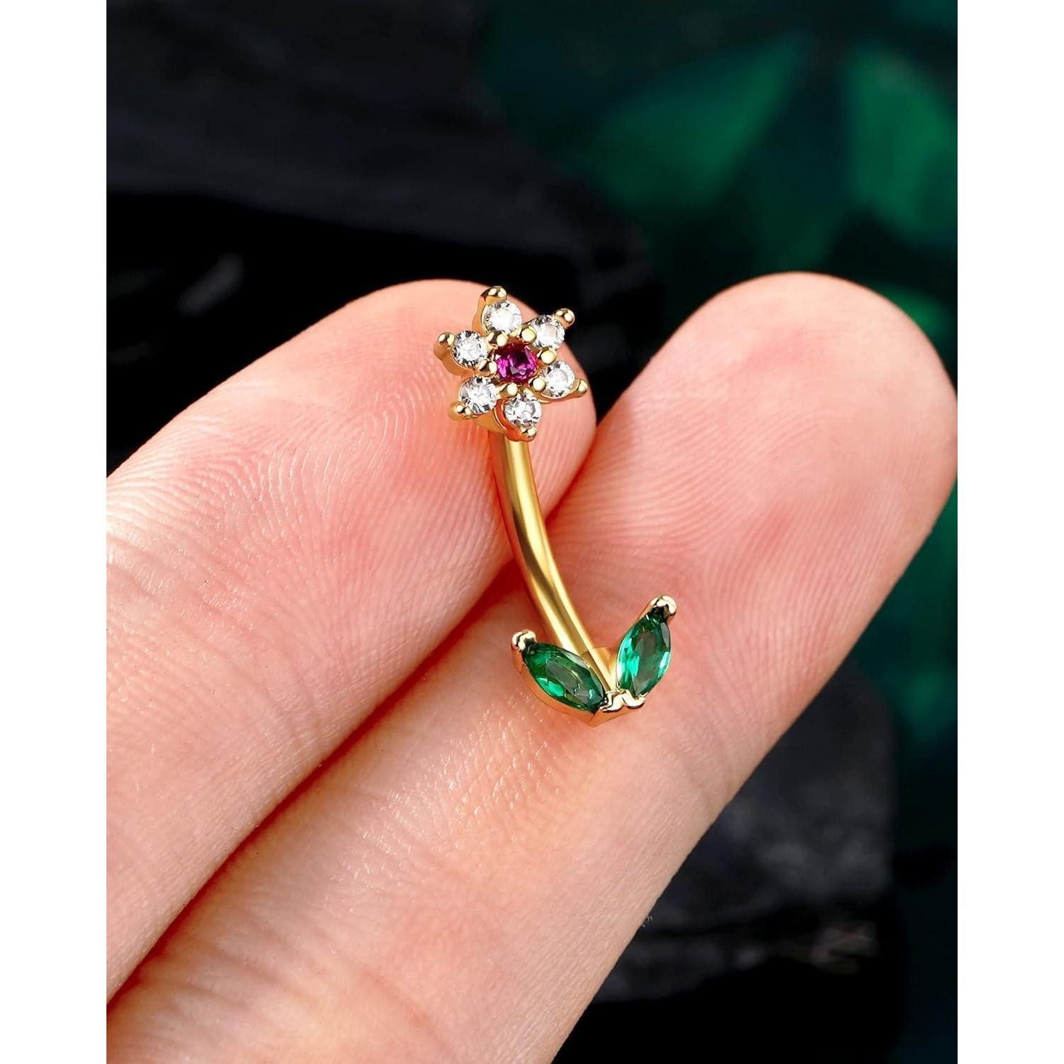 OUFER Augenbrauenpiercing 16G Rook Piercing Schmuck Daith Helix Earring Ohr Knorpel CZ Eyebrow