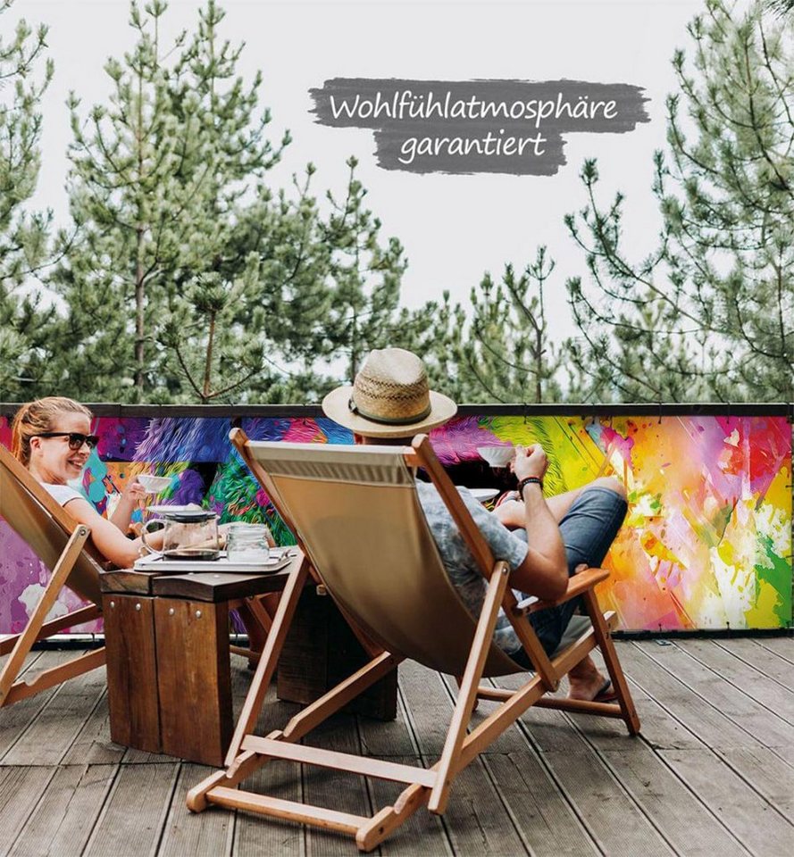 Thumbnail - MyMaxxi Sichtschutzelement Balkonbanner Bunter Gorilla Balkon Sichtschutz Garten