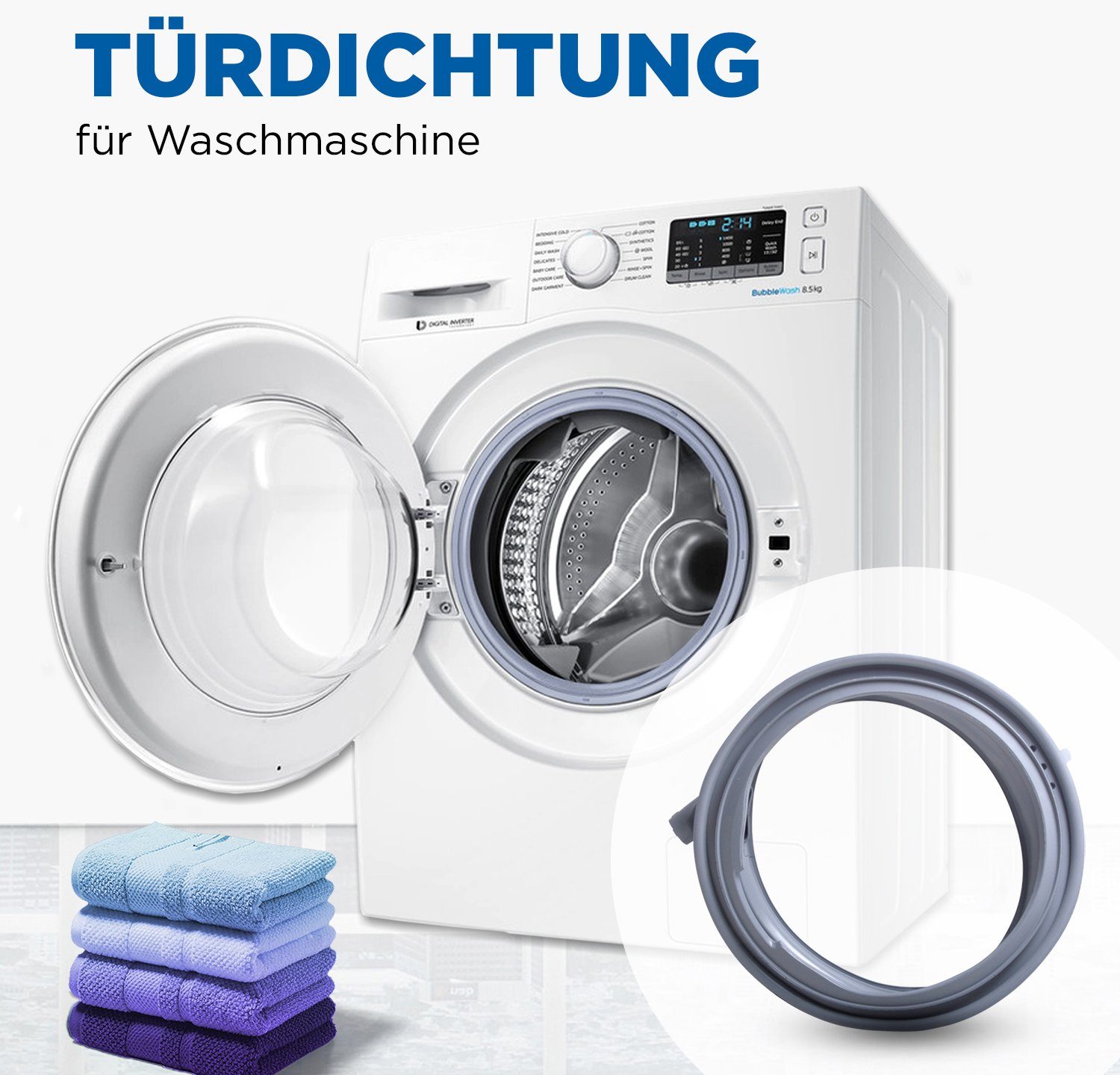 3 Waschmaschine VIOKS mit 00686004, Entwässerung Bosch Löchern für zur Türmanschette Ersatz für Türdichtband