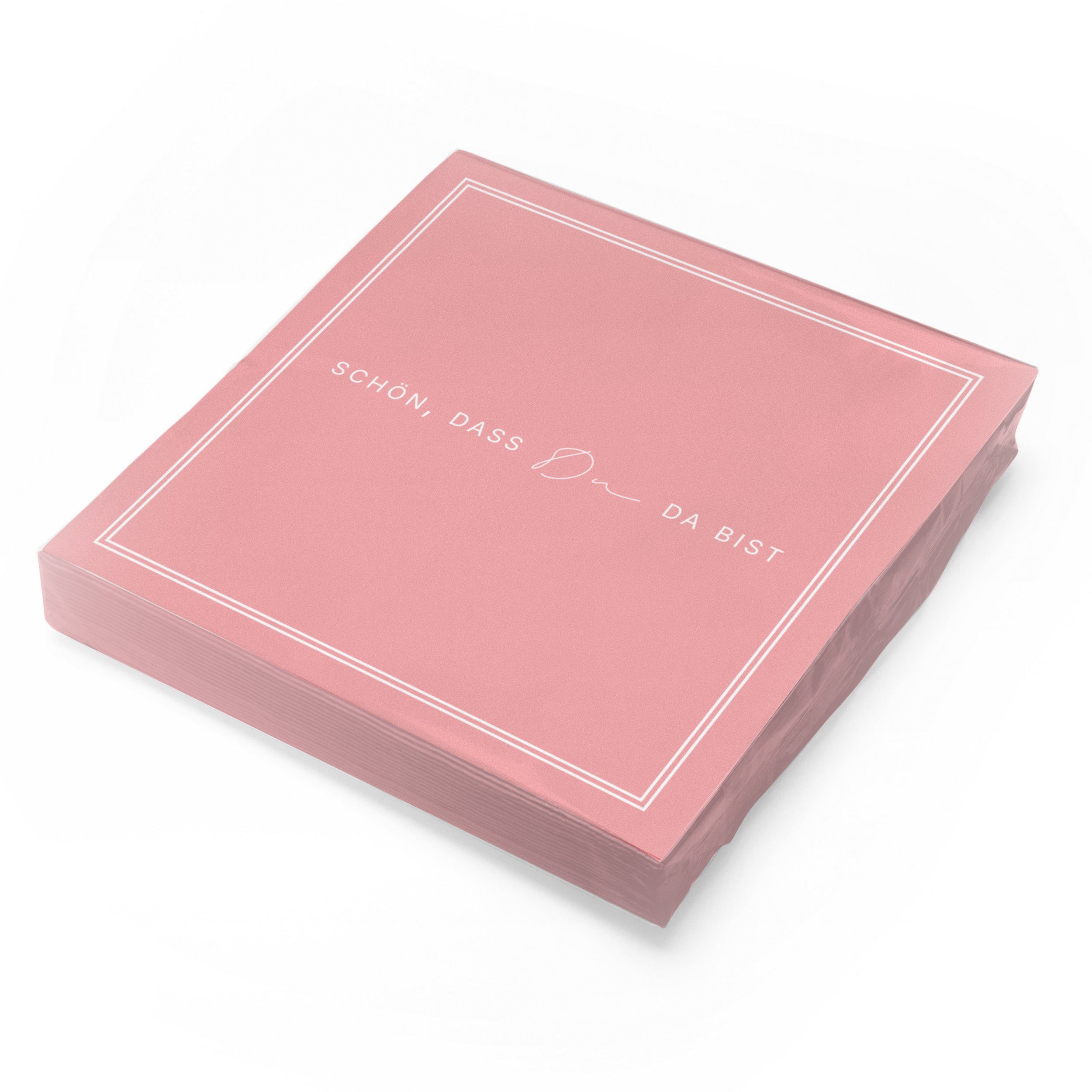 itenga Papierserviette ITENGA 20x Servietten Schön dass du da bist V3 rosa