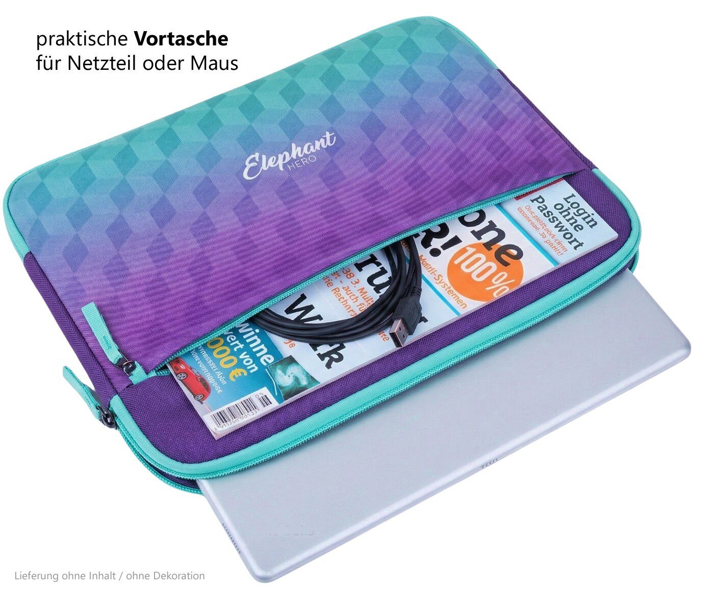 ELEPHANT Laptoptasche Laptophülle Polstertasche Sleeve, Schule Hero Signature Notebooktasche Schutzhülle für Laptop Tablet