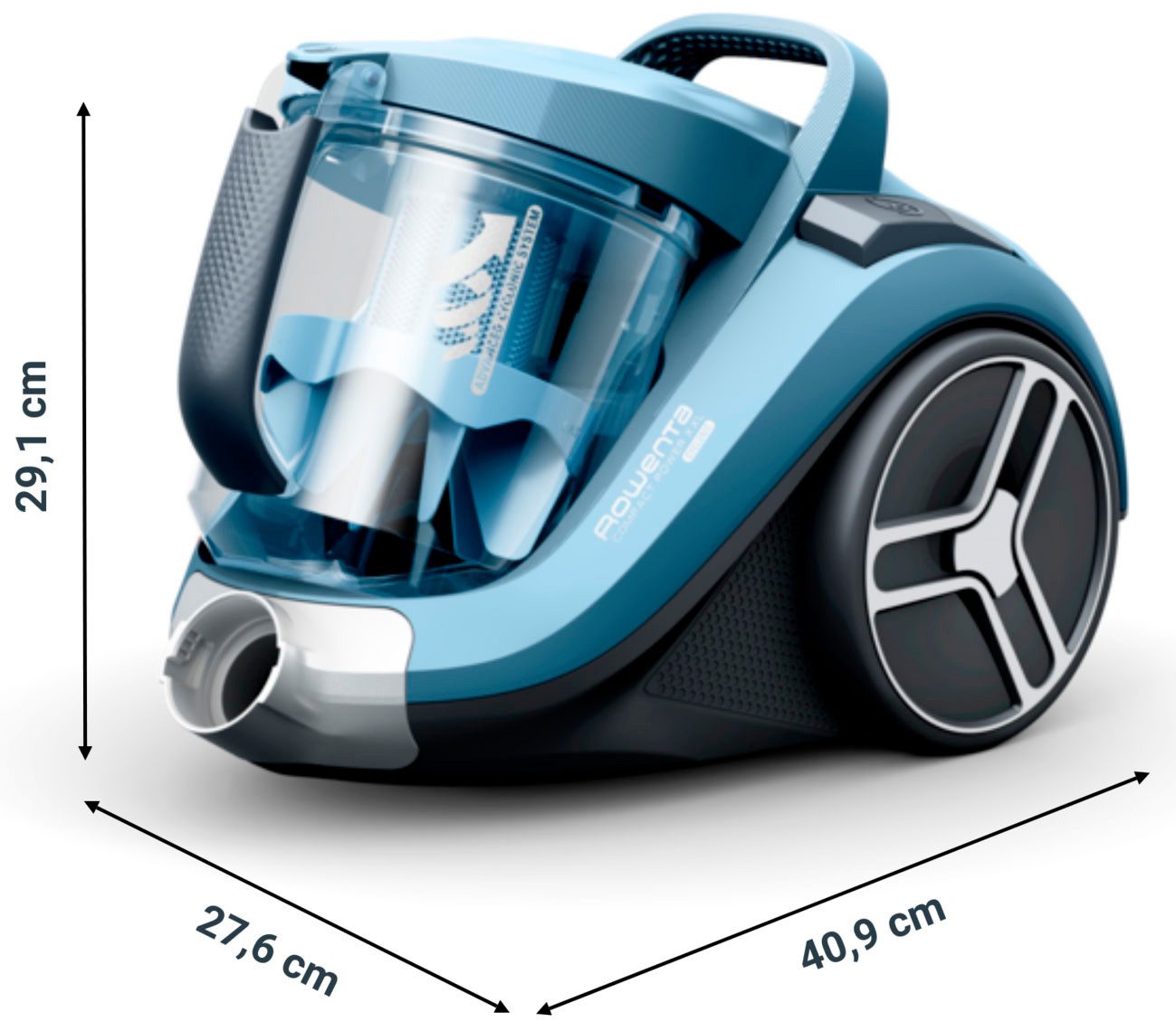 Rowenta Bodenstaubsauger Compact Power XXL, ohne Beutel, hohe Saugleistung, leicht & kompakt, 900 W, beutellos, XXL Fassungsvermögen, 99,98% Filtrierung, langes Kabel, RO4B11