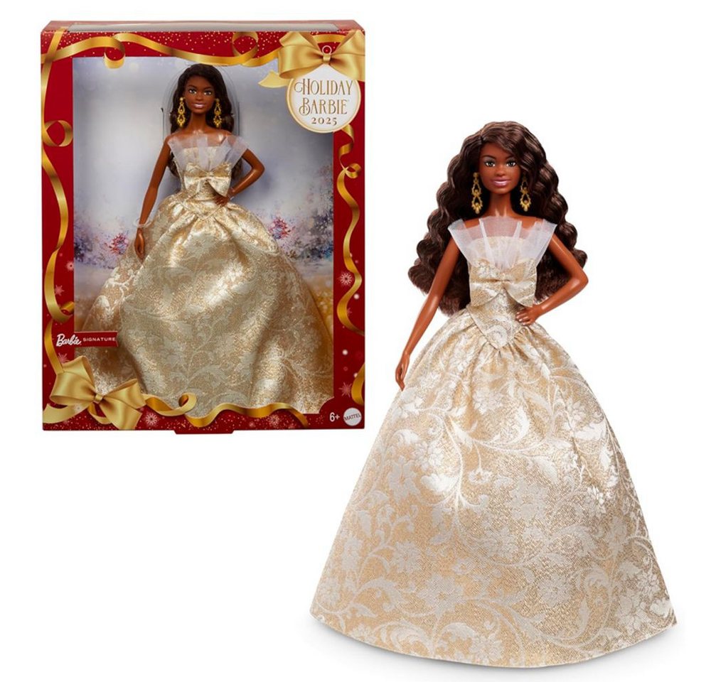Barbie Anziehpuppe Holiday Barbie 2025 JBH96 Mattel Signature Puppe Sammelpuppe