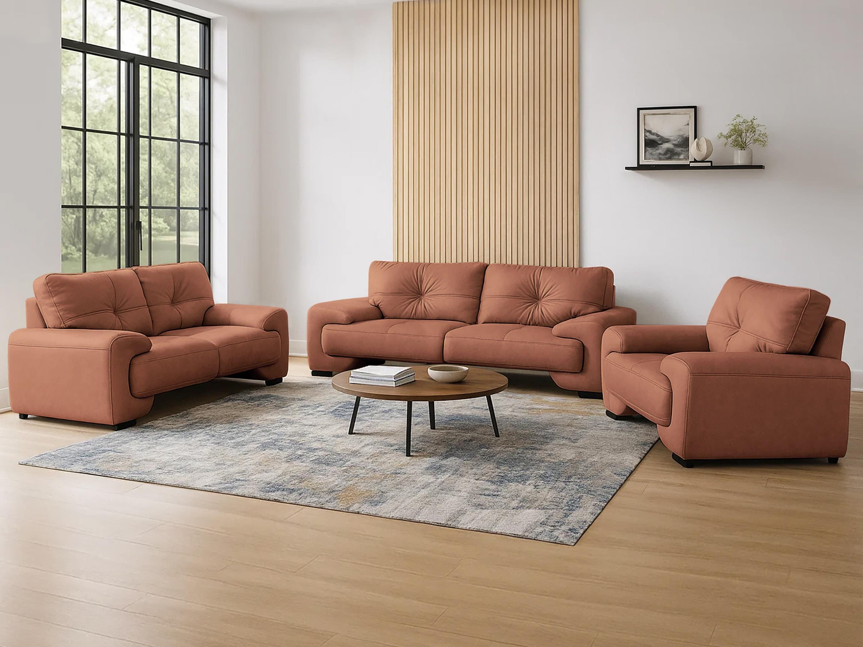 Beautysofa Big-Sofa Polstergarnitur Omega, Karamell braun (Katla 40)