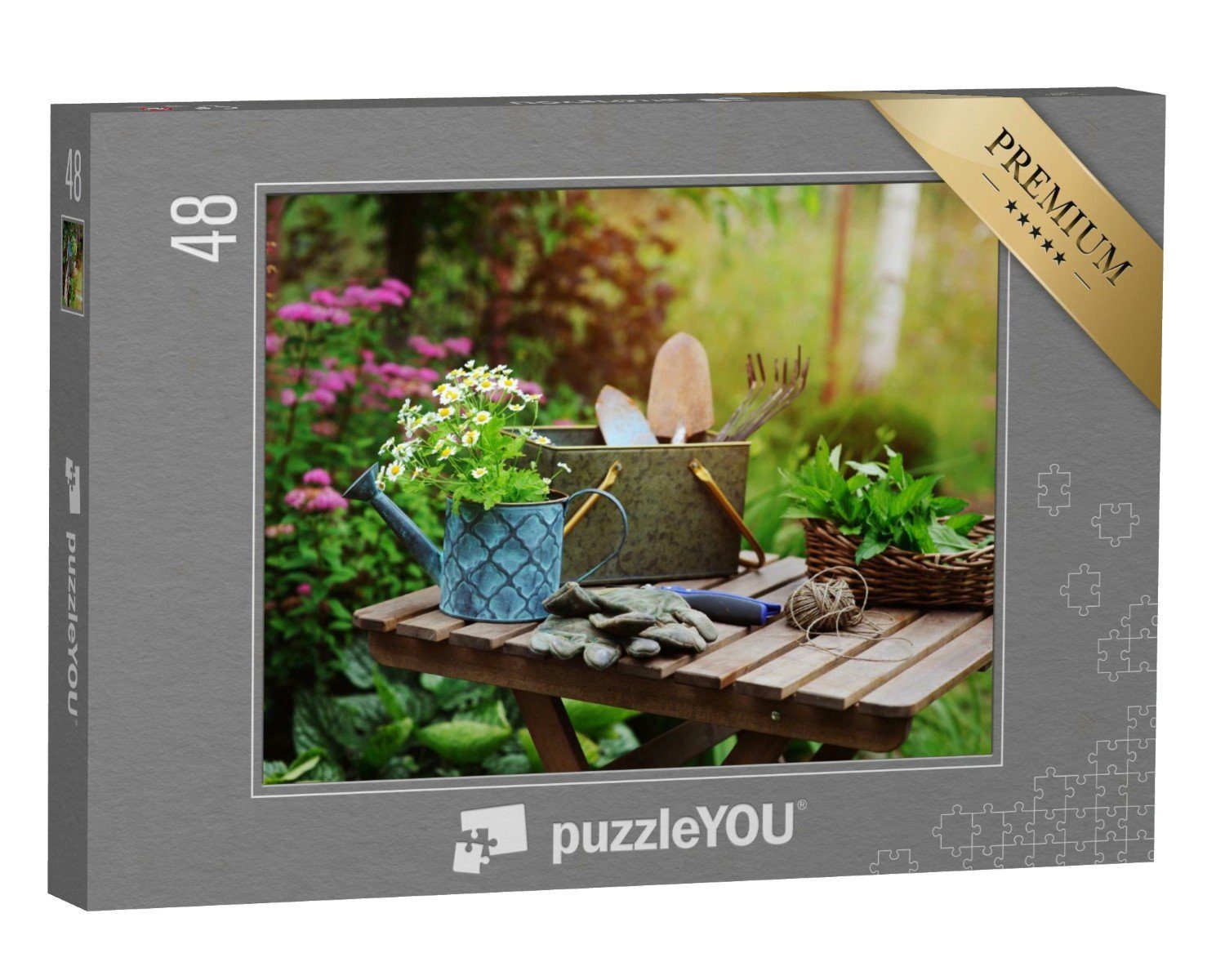 puzzleYOU Puzzle Gartenarbeit im Sommer, 48 Puzzleteile, puzzleYOU-Kollektionen Garten
