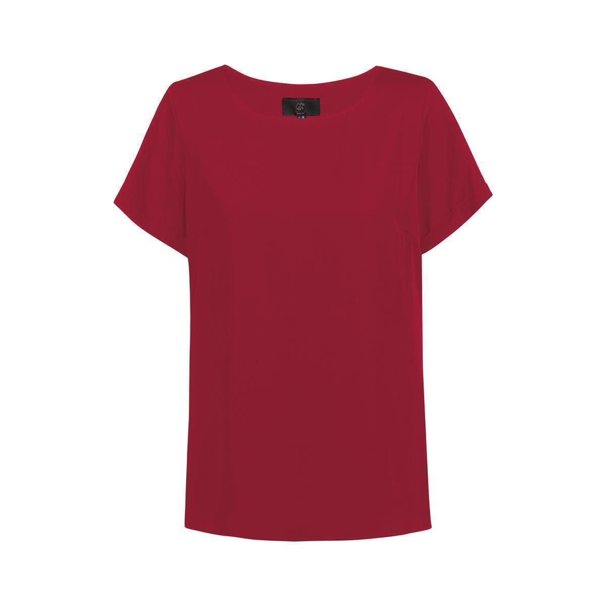 GREIFF Kurzarmbluse Greiff CHIFFON Damen Bluse Kurzarm Rundhals Regular Rot