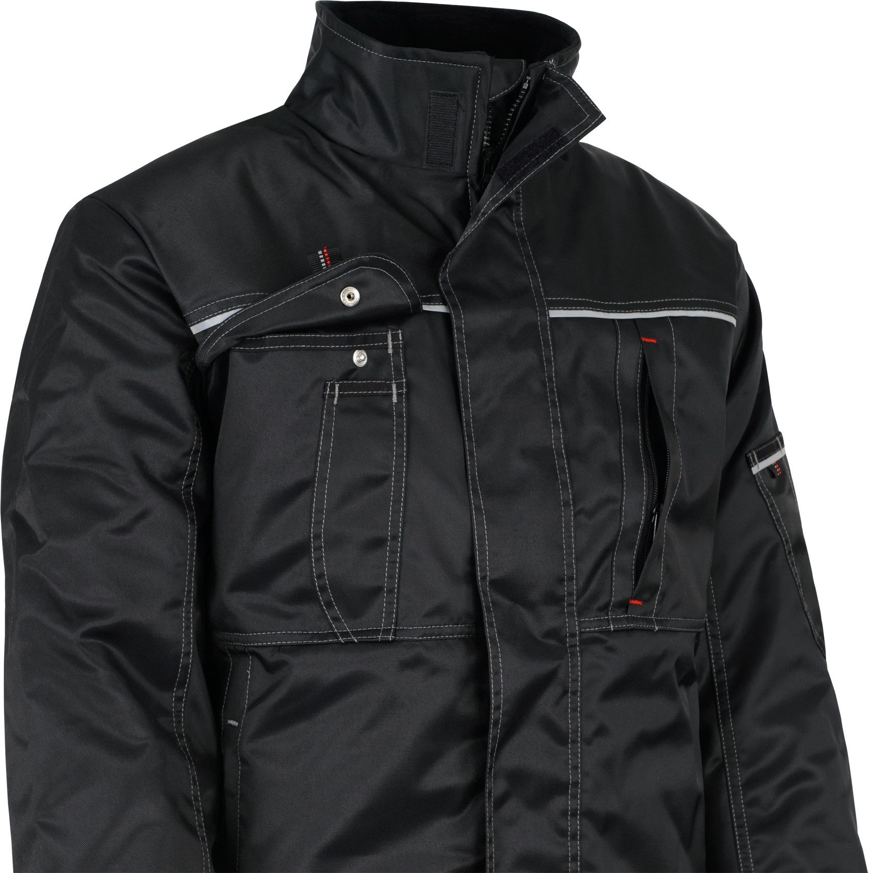 BEB work jacket, beb HANDWERK men's winter jacket, INFLAME cotton blend, black