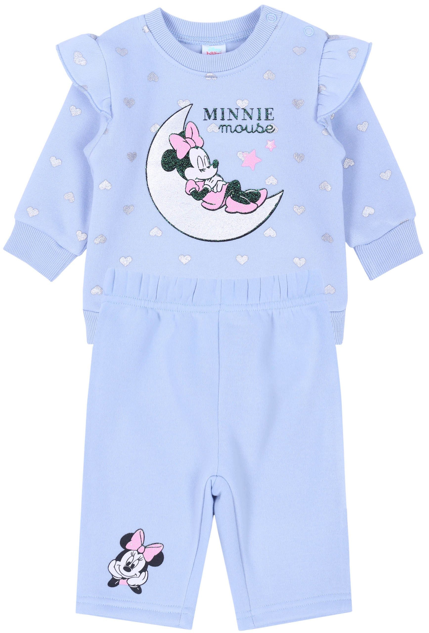 Disney Trainingsanzug Hellblauer Baby-Jogginganzug mit Rüsche Minnie Mouse DISNEY 18 Monate