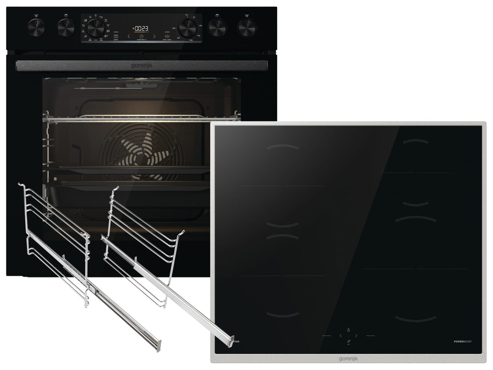 GORENJE Elektro-Herd-Set, mit 1-fach kein Auszug vorhanden, Reinigung mit Wasser / Dampf